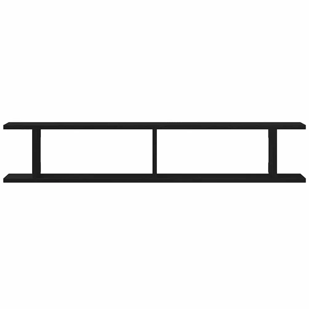 Homgoday Estante Pared 2uds Madera ingeniería Roble Negro 105x18x20cm Estantería de Pared Colgante Flotante Almacenamiento Espacio Decoración Artículos Diarios en Familia