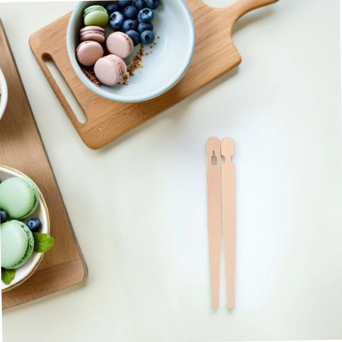 Sosoport 200pares Pinzas De Madera Para Alimentos Pinzas De Pastelería Para Adultos Desechables Para Buffet Utensilios De Cocina Para Principiantes Para Aperitivos