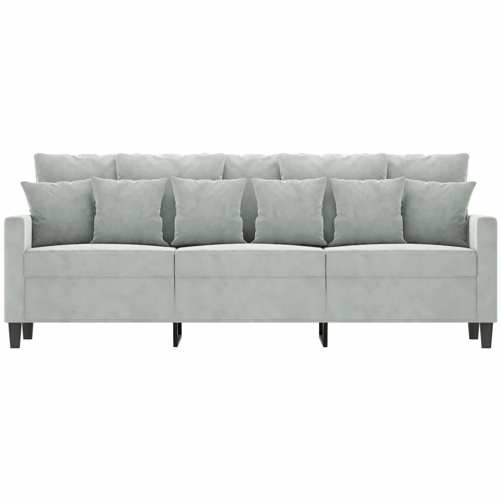 Willood Sofá de 3 Plazas, Asiento con Reposabrazos Respaldo, Sillón de Descanso Relax Televisión, Sofá Tapizado para Salón, Tela Gris Claro