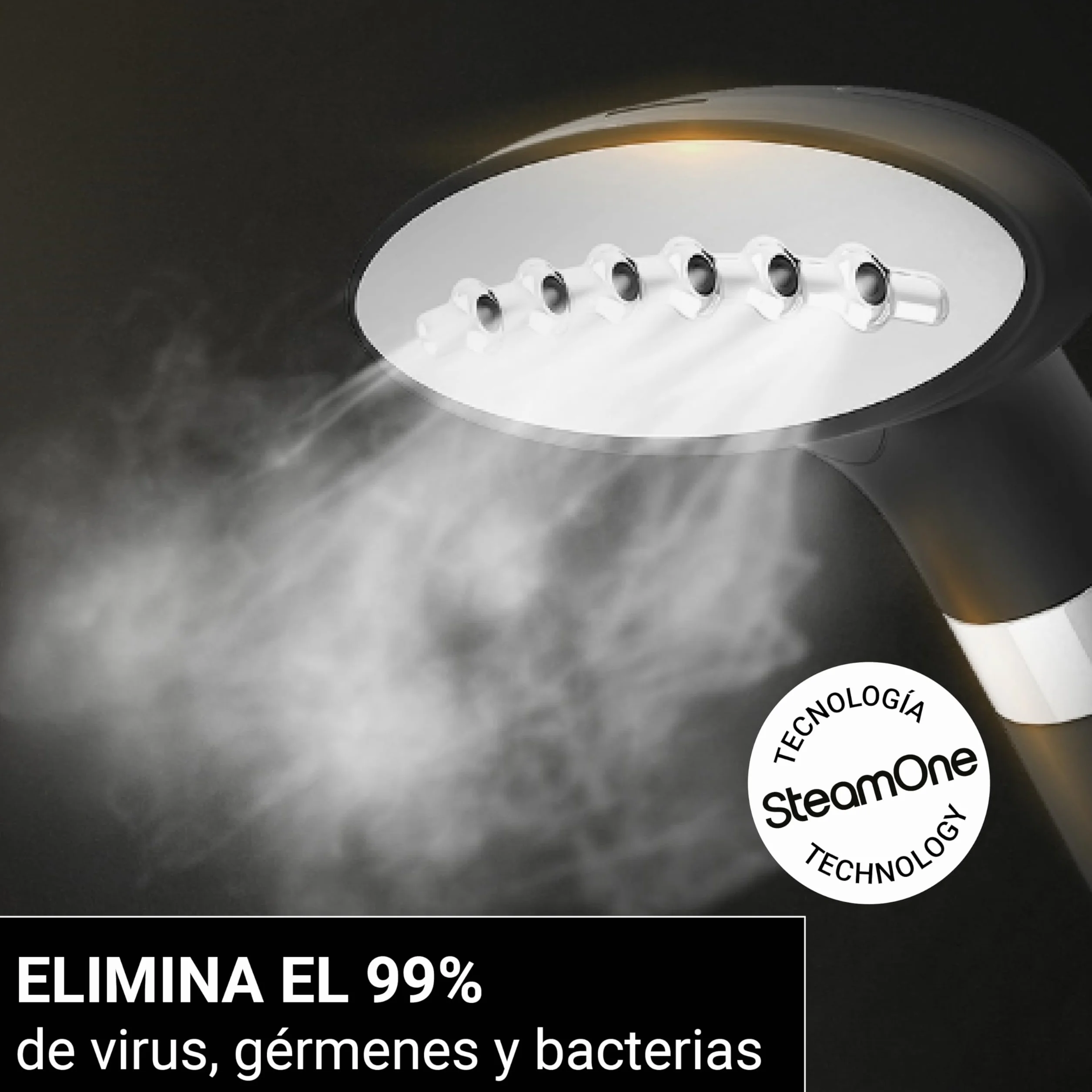 STEAMONE - Plancha de vapor vertical 2000W 45g/min - Autonomía 80min (1,2L) - Cable de 2m - Elimina el 99,99% de las impurezas - Lista en 45s - Intuitivo, compacto, de alto rendimiento - EUES200B