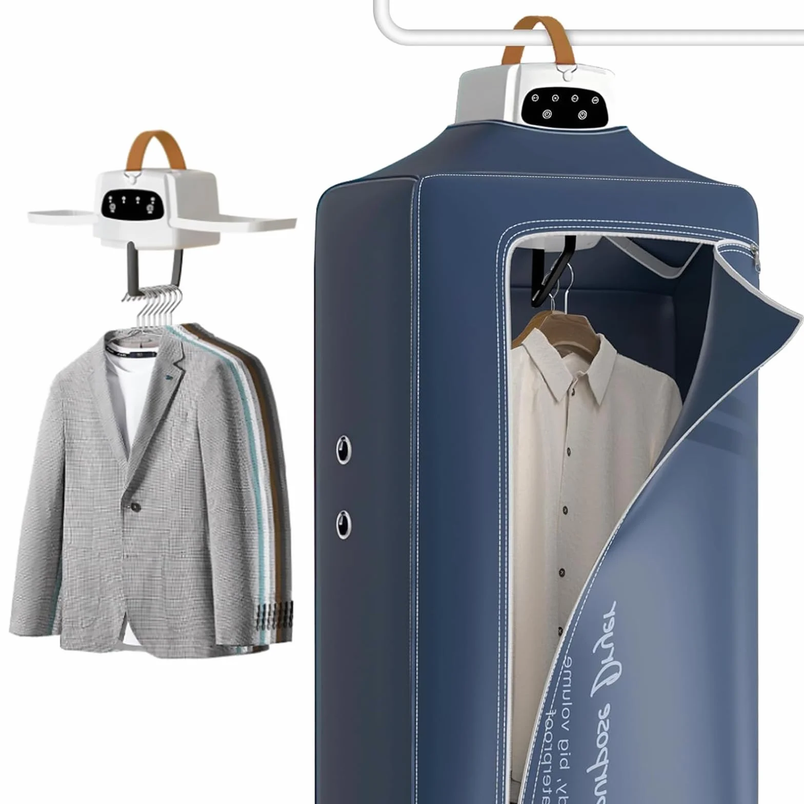 Secador de ropa portátil pequeño, mini secadora plegable con temporizador de 1-4H, secador de aire caliente eléctrico pequeño con bolsa de secado, secado 360°, mini secador para apartamento, casa