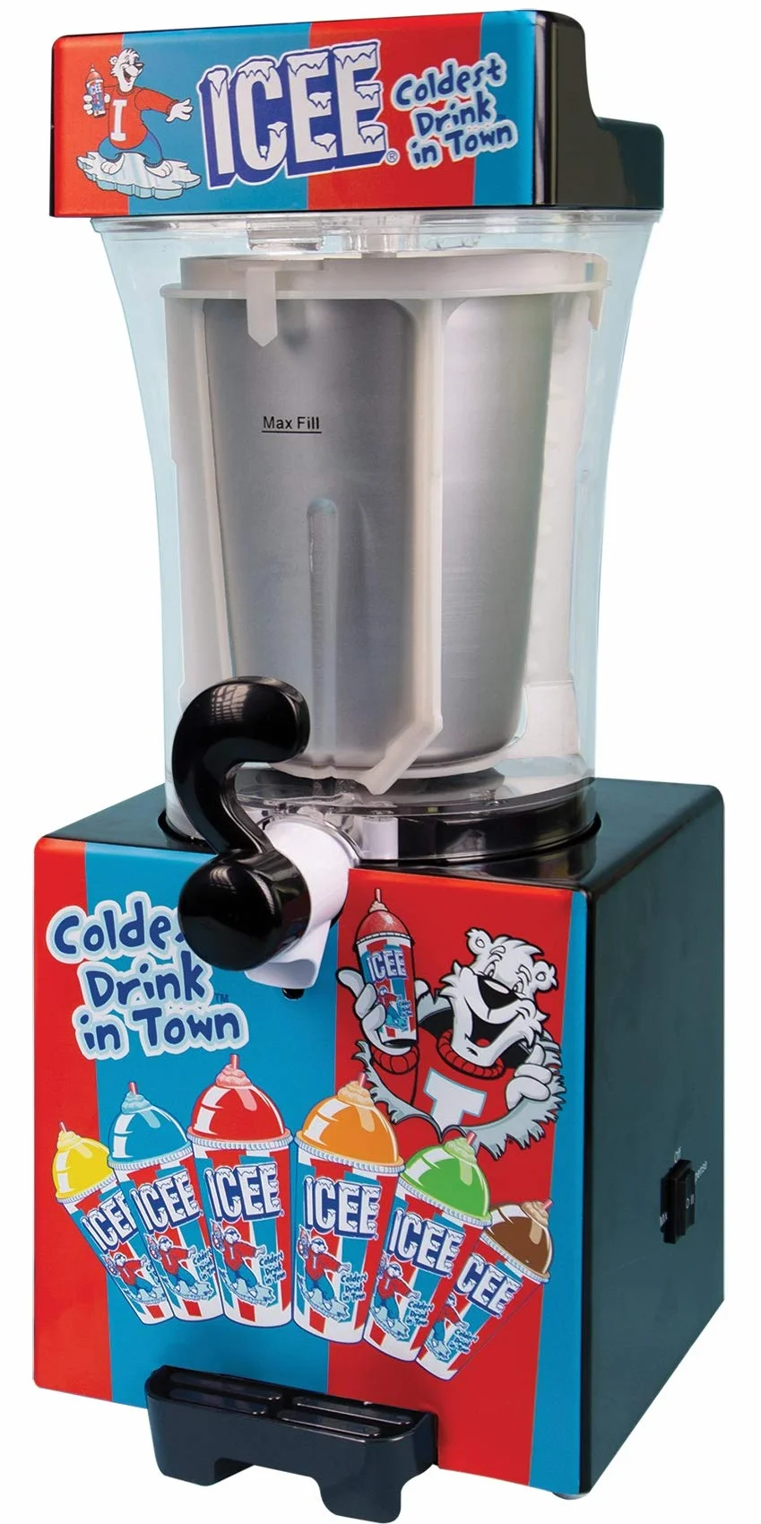 iscream Máquina de granizados ICEE de tamaño de encimera original de la marca ICEE. Gira tus ingredientes preenfriados con tu hielo en granizados ICEE
