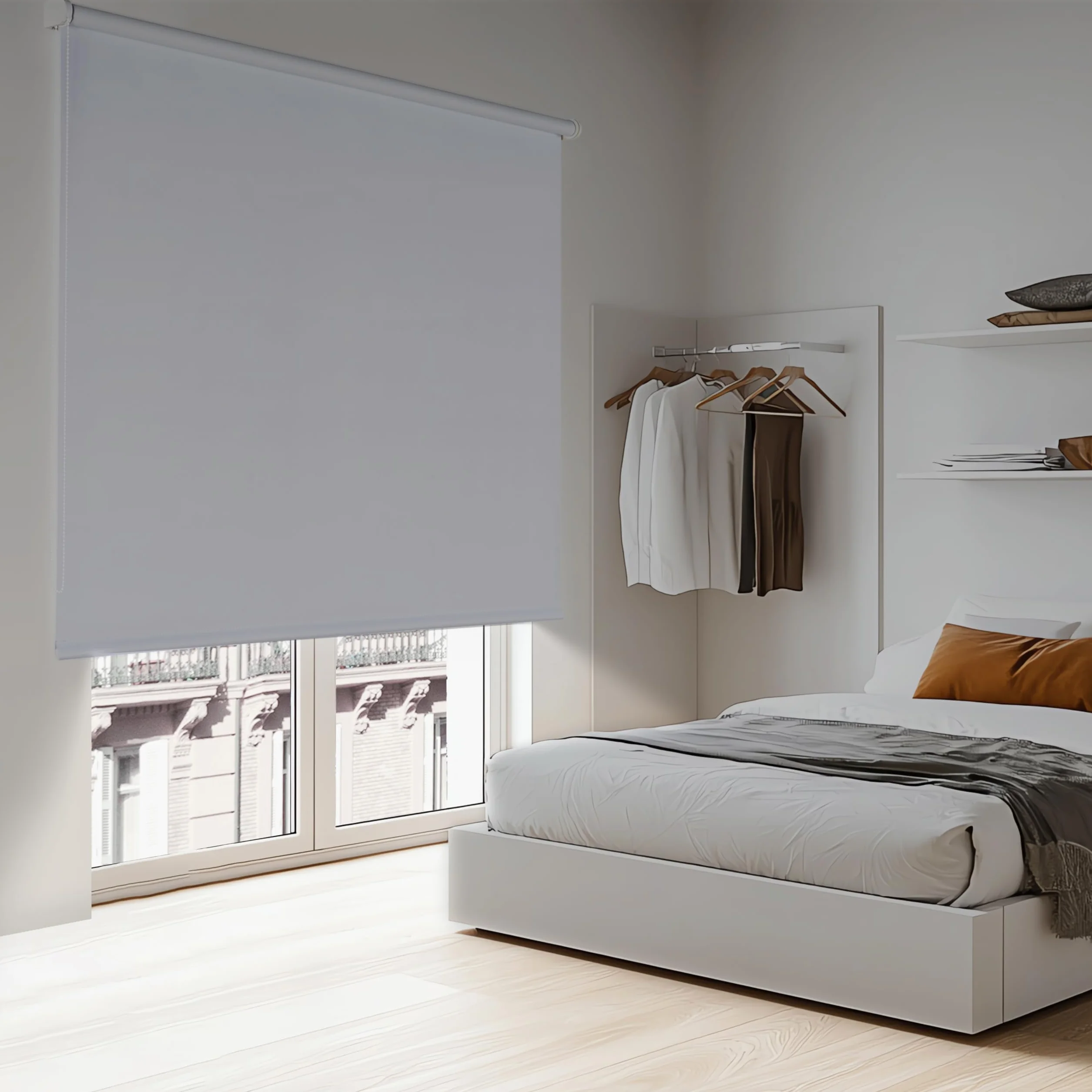 Estores enrollables Opacos para Ventanas y Puertas. Aislante térmico y fácil instalación a Pared o Techo. Cortina Blackout bloquea la luz STORESDECO Estor Opaco Color Blanco 160x250 cm (Ancho x Alto)