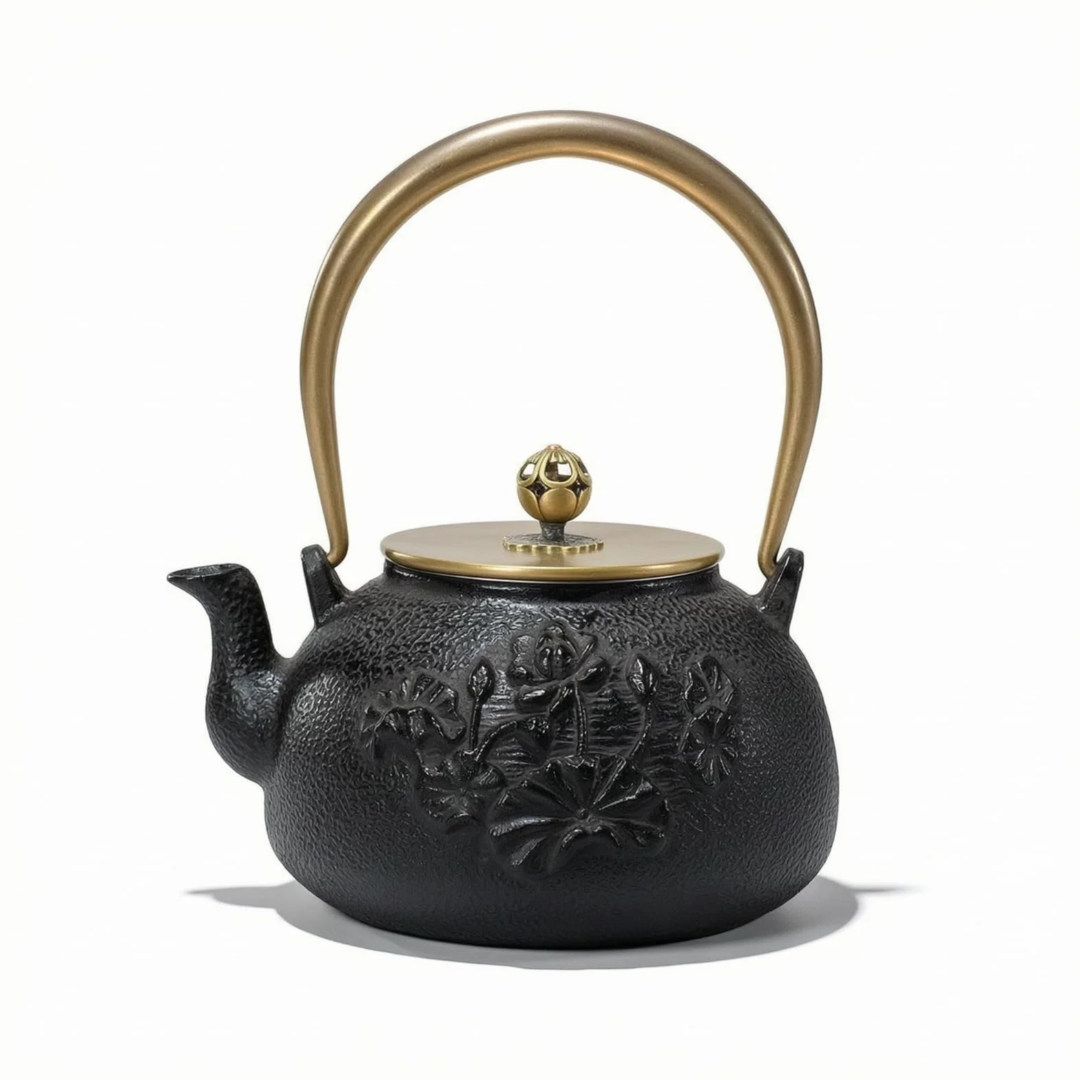 MagiDeal Tetera de Hierro Fundido Tetera Hervidor Jarra con Colador con Tapa Diseño Tradicional Que Retiene el y Derrames Adecuada para Reuniones de Té Cocina, Black, Liannianyuyou