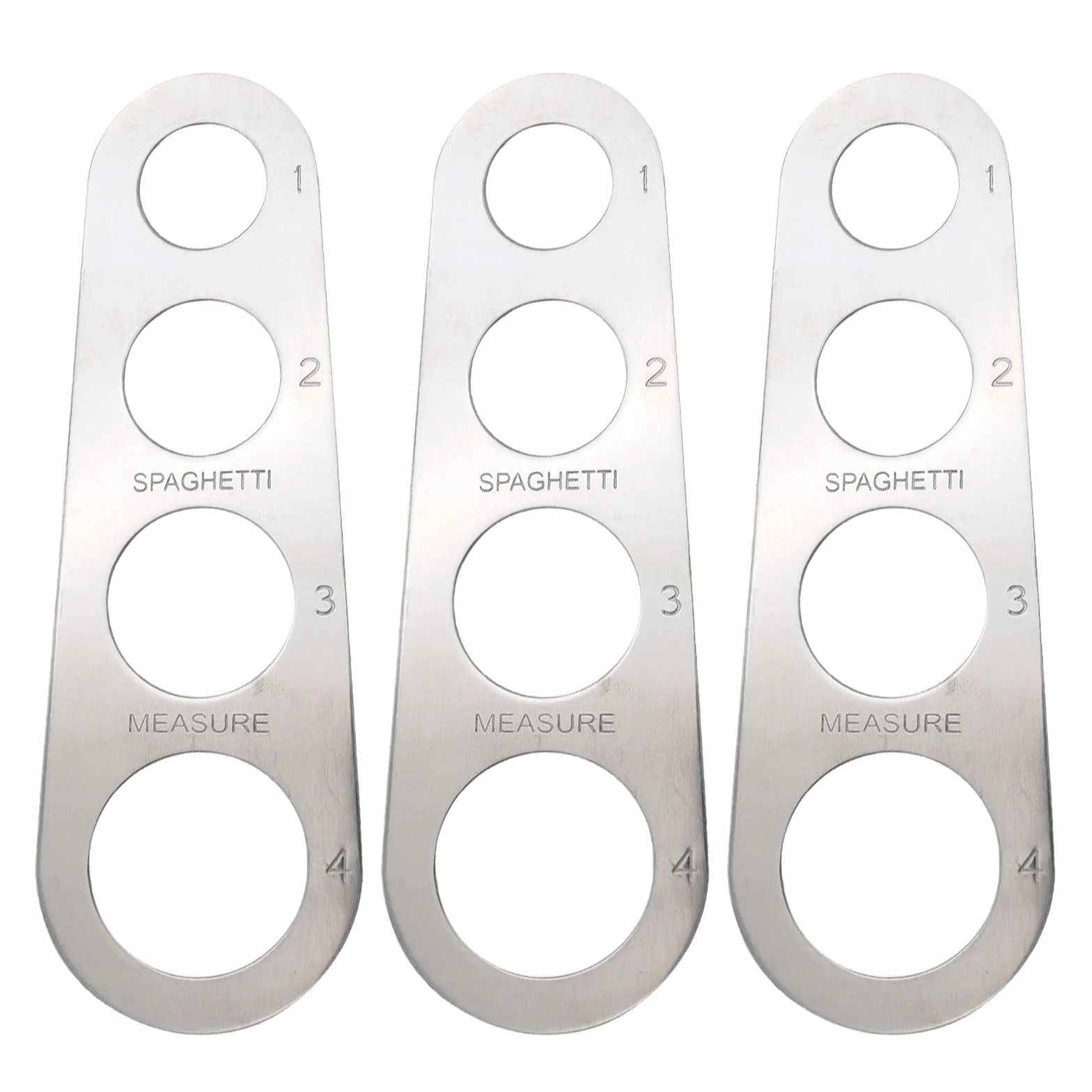 Medidor de Espaguetis Acero Inoxidable 3 Piezas con 4 Agujeros, Herramienta de Cocina Porcionador de Espaguetis