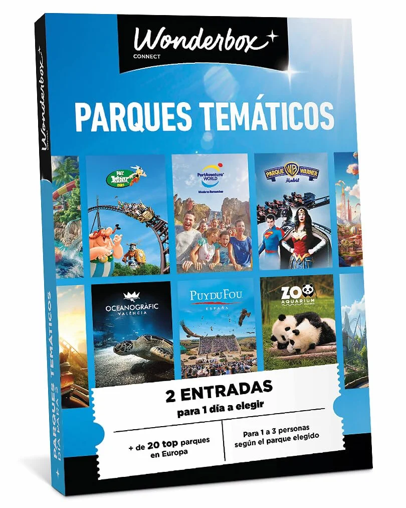 WONDERBOX Connect - Caja Regalo - Multi Parques Temáticos - para 1 a 3 pers | 1, 2 o 3 entradas según el parque - A elegir entre más de 20 Top Parques de Europa - Válido durante 27 meses