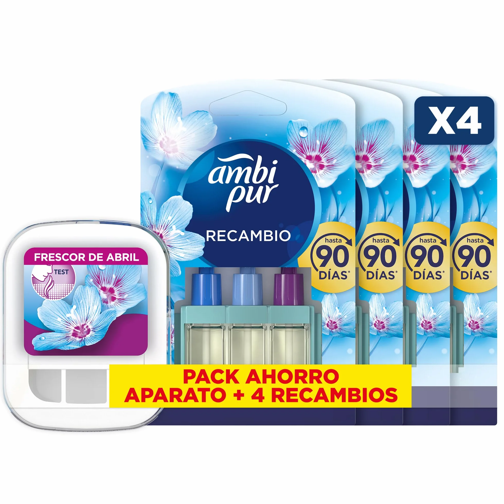Ambipur 3VOLUTION Ambientador Casa Eléctrico + 4 Recambios Frescor Primavera 80ml 3 Fragancias