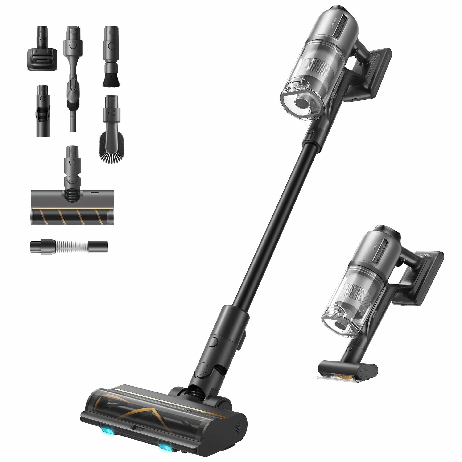 DREAME Z30 Aspiradora sin Cable, 28000 PA/310 AW Aspiradora con Motor de Alta Velocidad, Máximo 90 Min, Filtro Hepa H14, Revelación de Polvo, Detección de Suciedad, Ajuste Automático de Succión