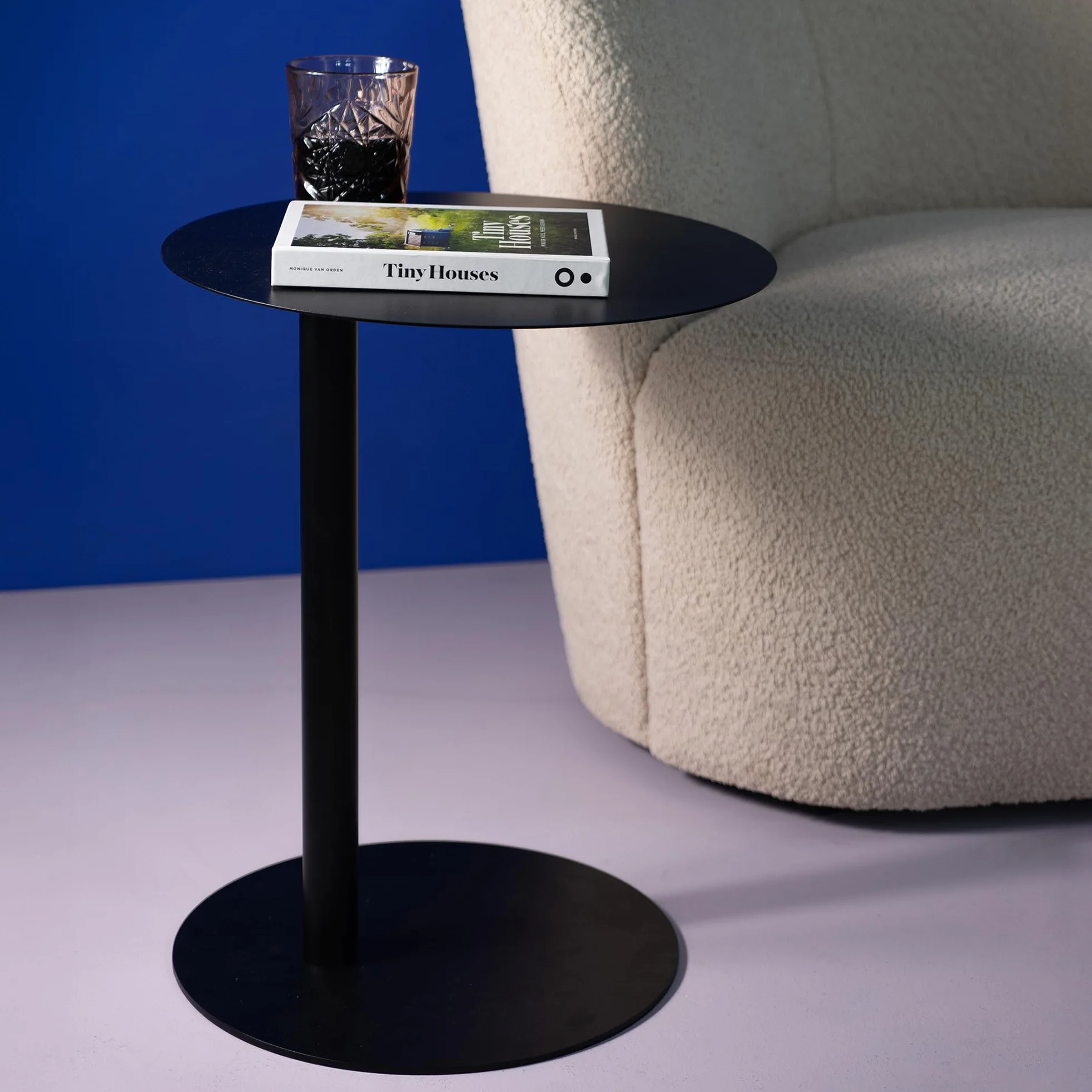 Spinder Design Mero Mesa Lateral, Metal, Negro, Talla única