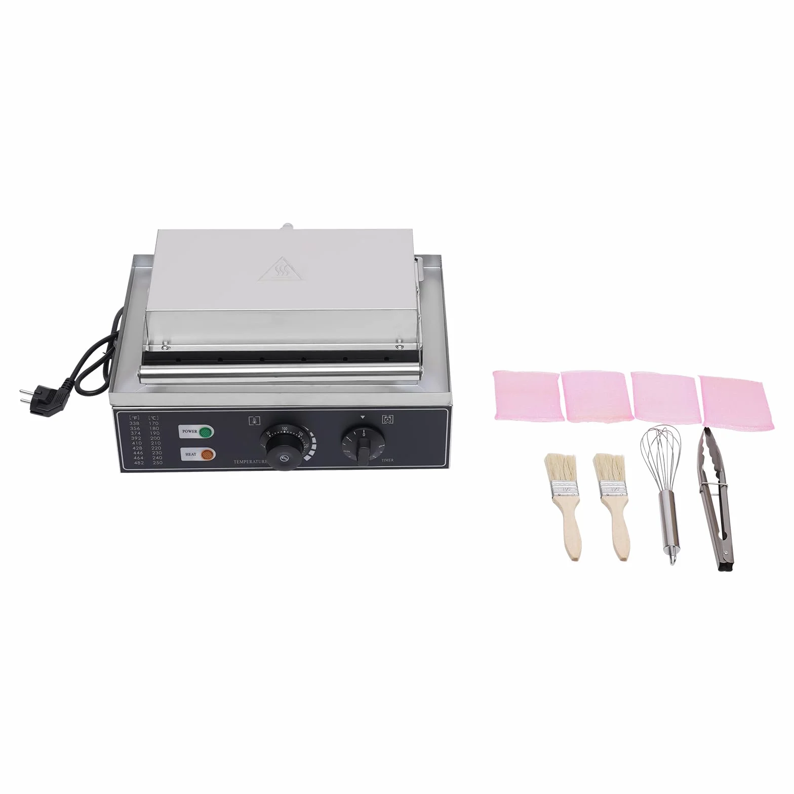 Gofres de acero inoxidable de 1500 W para hacer gofres profesionales para hacer gofres con palo