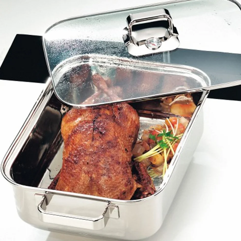 WMF Vitalis Fuente rectangular de cocción al vapor con Rejilla, acero inoxidable pulido, 6.5 L