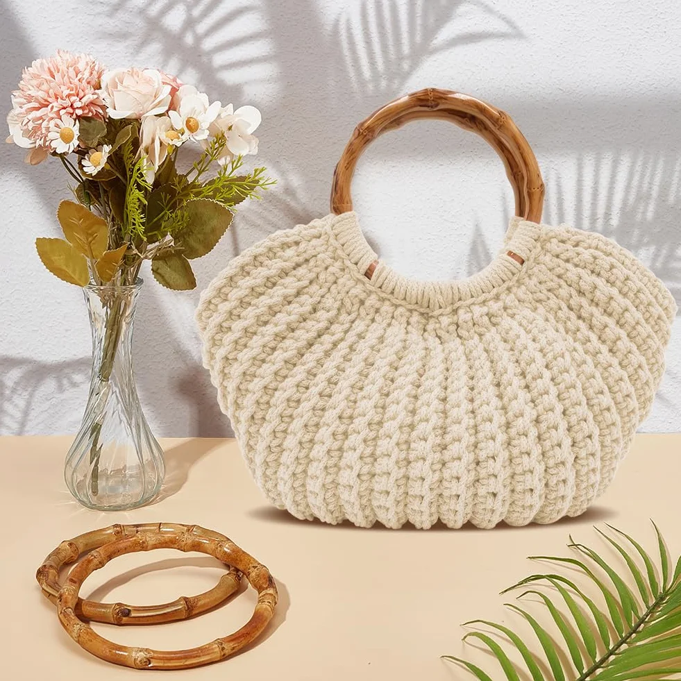 ACRNIGHEET Kit de bolsa de ganchillo para adultos, kit de bolsa de ganchillo para principiantes, kit de ganchillo para principiantes, kit de iniciación de bolsa de ganchillo bohemio con guía de video