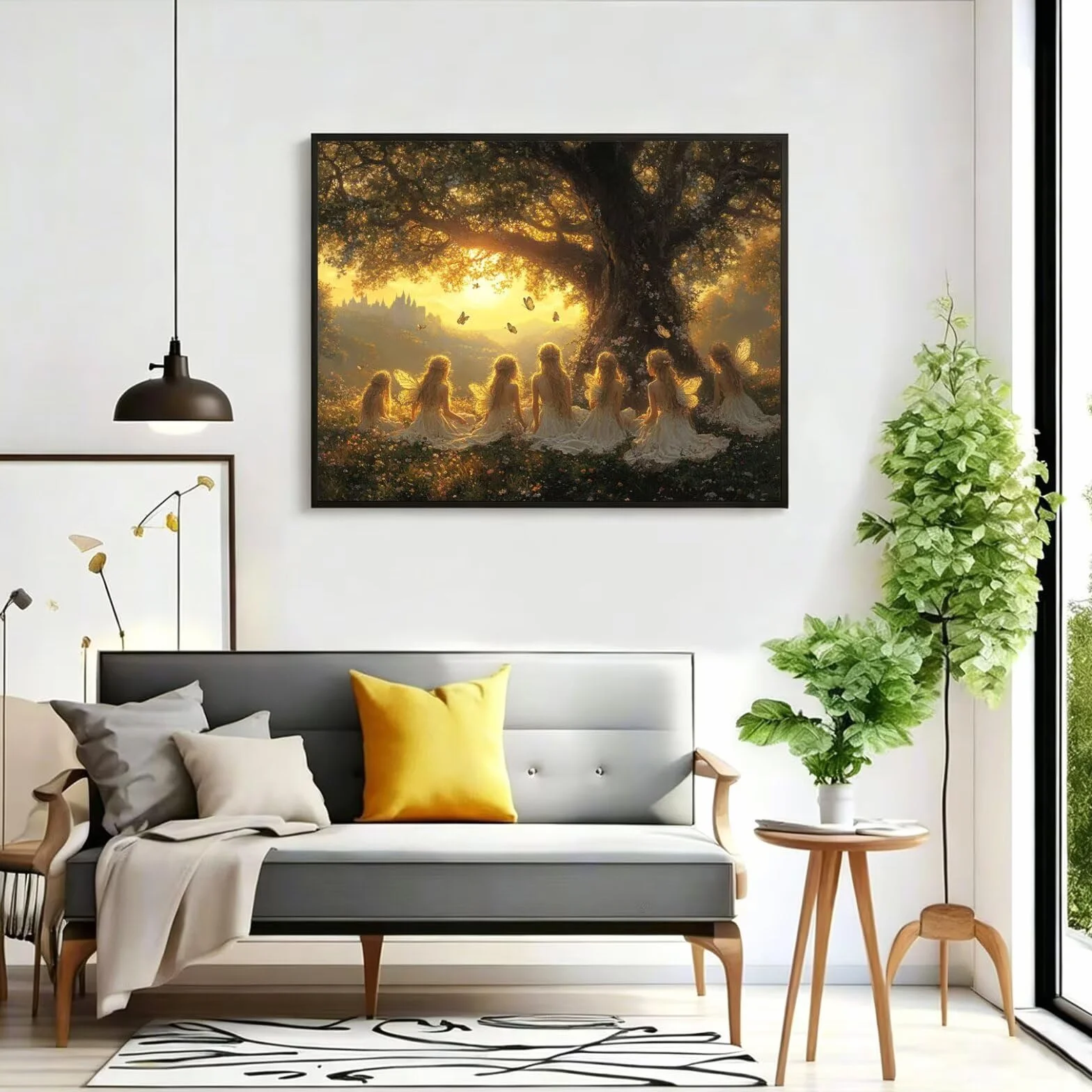 Pintar por Numeros Ángel Pinturas Acrilicas Atardecer Pintura por Numeros Lienzos para Pintar, Pintura Acrilica Manualidades, Decoración para Hogar, Regalos Cumpleaños, 90x120cm Sin Marco, q-858