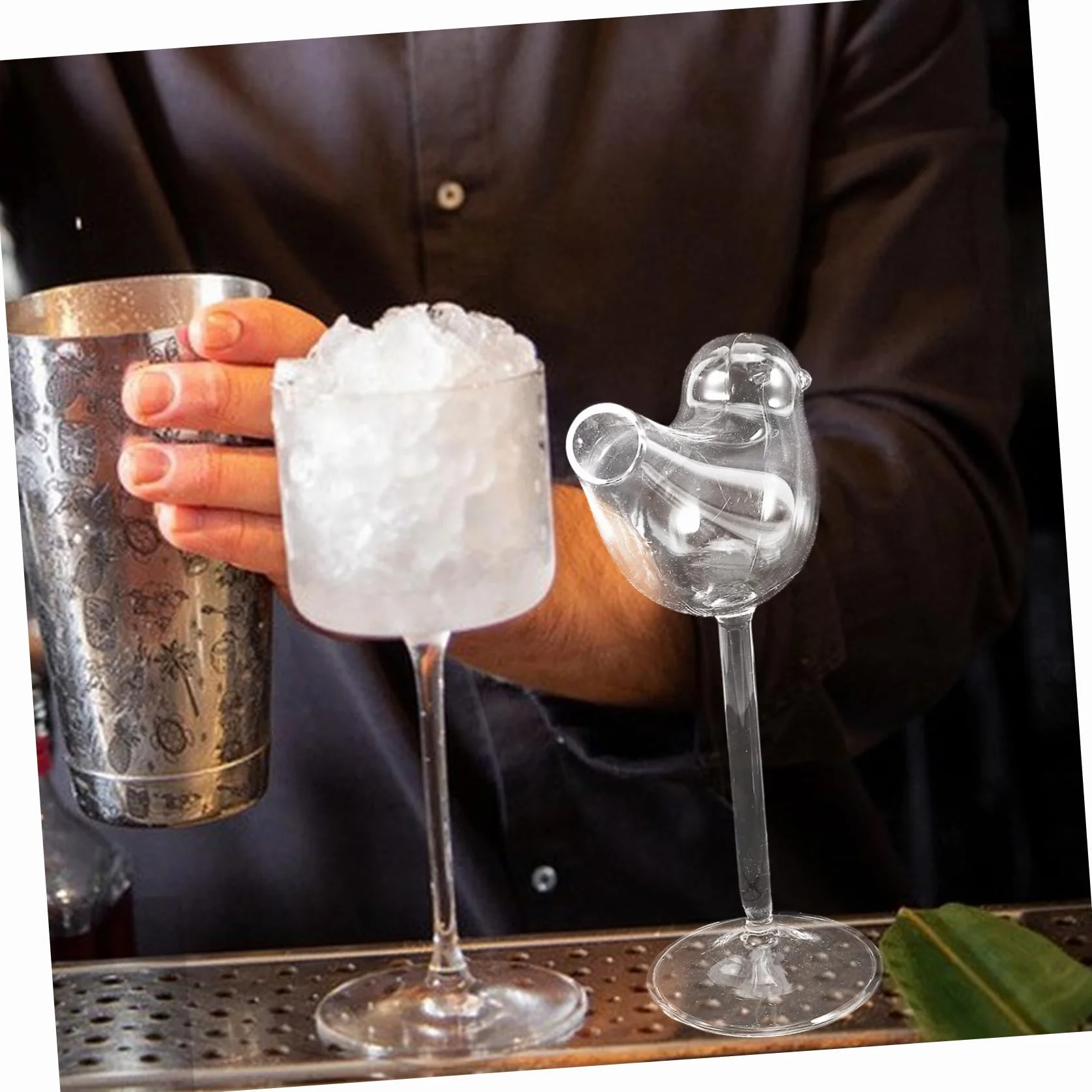 Cabilock Juego de Cuatro Copas de Cóctel de Vidrio Ahumado para Brandy y Vino Tinto, Elegantes y Modernas para Fiestas y Restaurantes