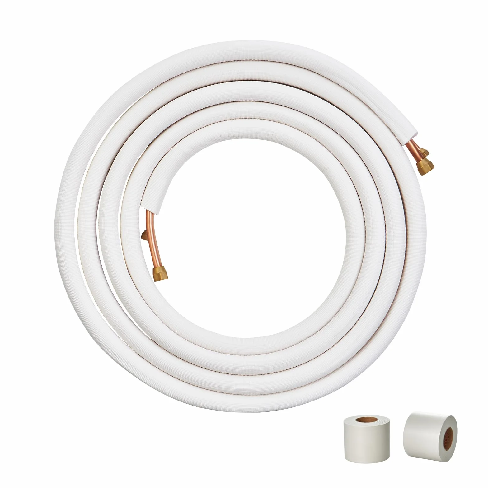 VEVOR Mini líneas divididas, tubos de cobre de 25 pies, 9,53 mm, 15,875 mm de diámetro exterior, aislamiento de triple capa para mini aire acondicionado dividido, equipo de refrigerante