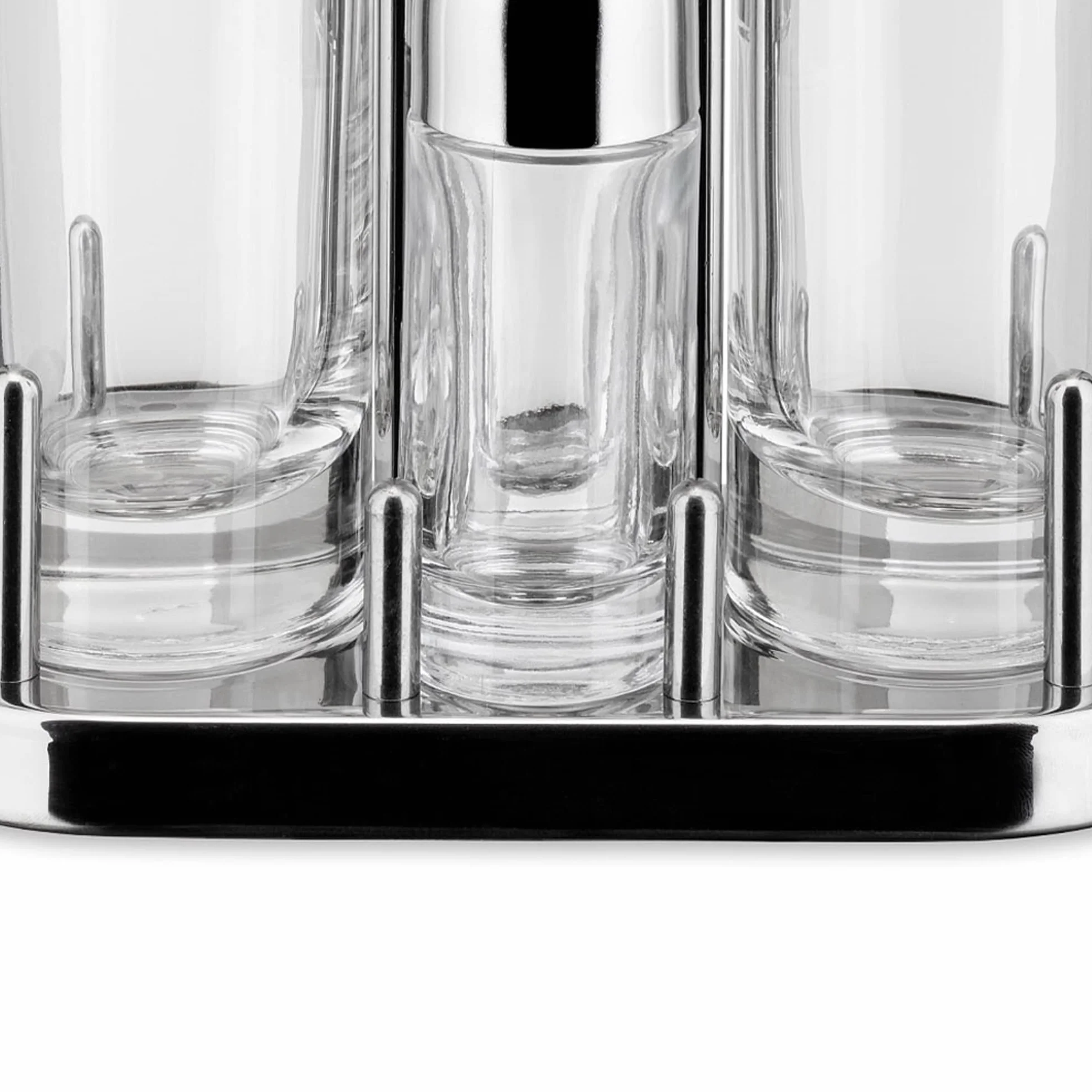 Alessi 5070 - Set de Vinagreras de Diseño para Aceite, Vinagre, Sal y Pimienta en Acero Inoxidable 18/10 y Vidrio Cristalino