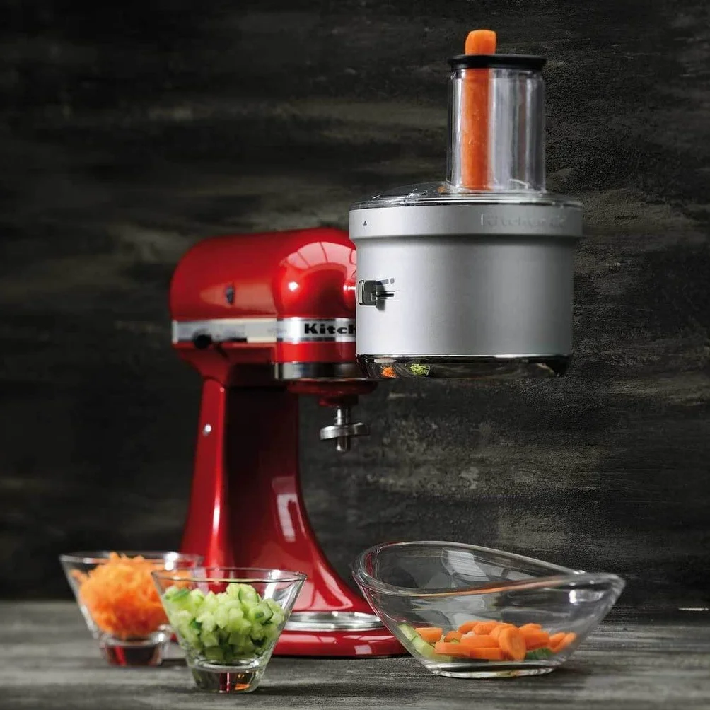 KitchenAid Accesorio Procesador de Alimentos para Robots de Cocina, Sistema ExactSlice, Kit de Corte en Cubos, Discos de Rallado y Juliana, Funda de Almacenamiento