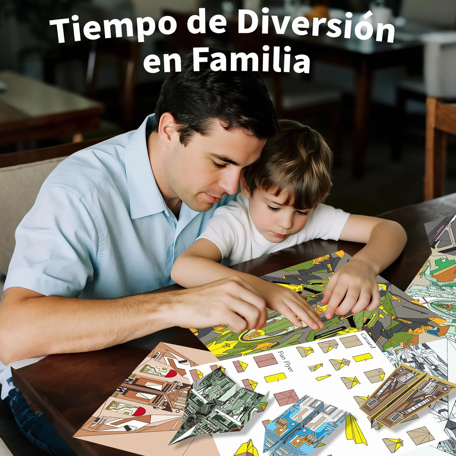 Elfew 48 Hojas Aviones Origami para Niños, Papel Origami Avion Juguete, Papiroflexia Manualidades