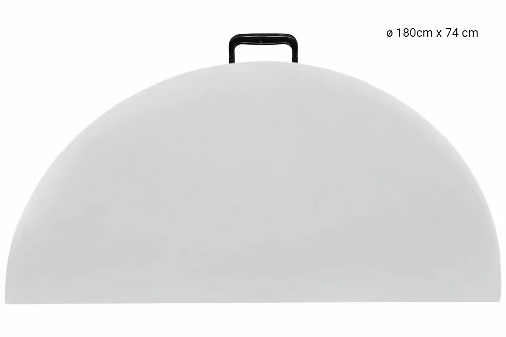 Cofan Mesa Plegable Redonda de Camping | Color: Blanco | Peso máximo: 150 kg | Adecuado para 10 Personas | Medidas: Ø 180 x 74 cm