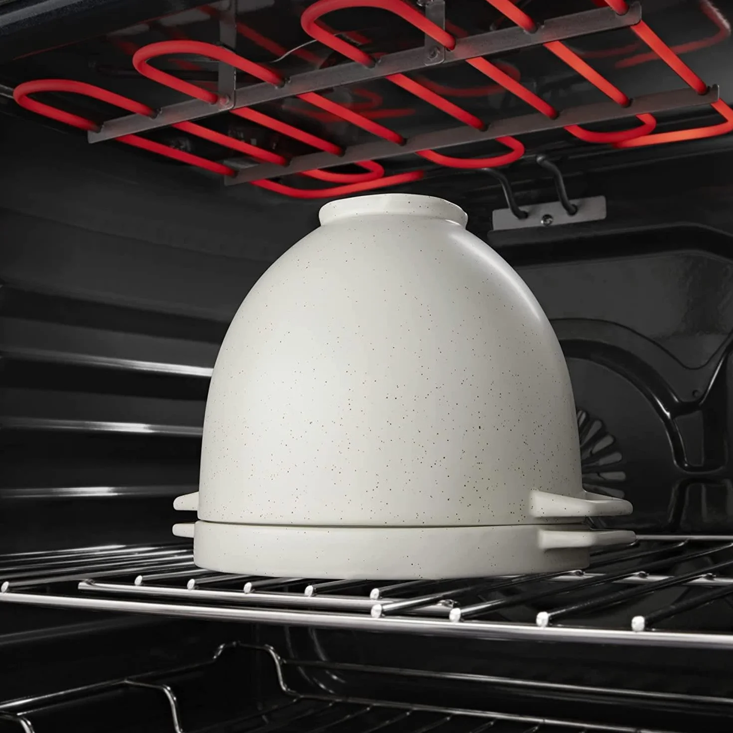 KitchenAid Bol para Pan con Tapa de Horneado para Batidoras, Mezcla, Fermentación y Horneado en Uno, Bol de Cerámica Apto para Horno con Tapa