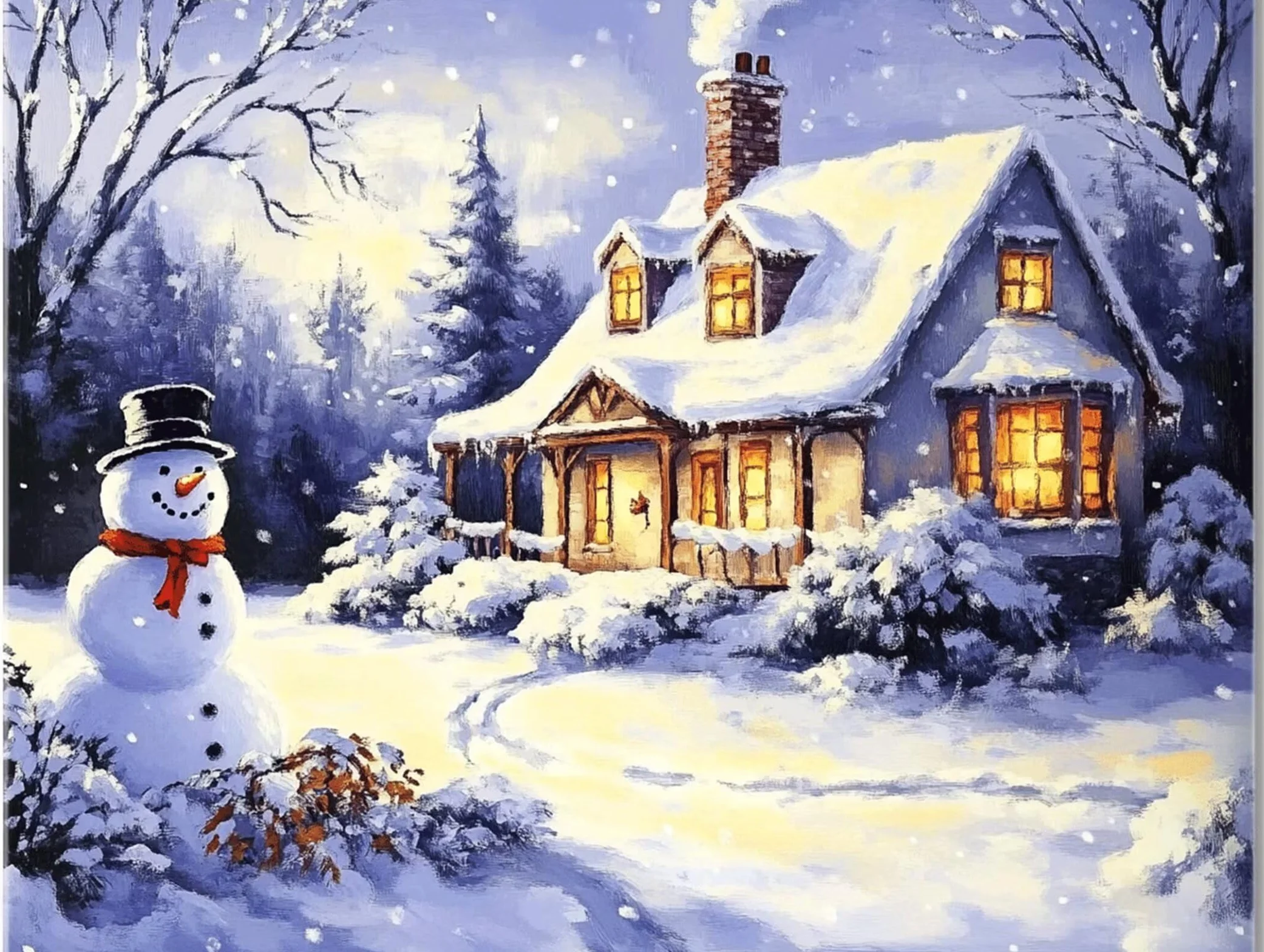 Pintar por Numeros nieve Pinturas Acrilicas casa Pintura por Numeros Adultos DIY Lienzos para Pintar, Pintura Acrilica Manualidades, Decoración para Hogar, Regalos Cumpleaños, 70x90cm Sin Marco, q-906