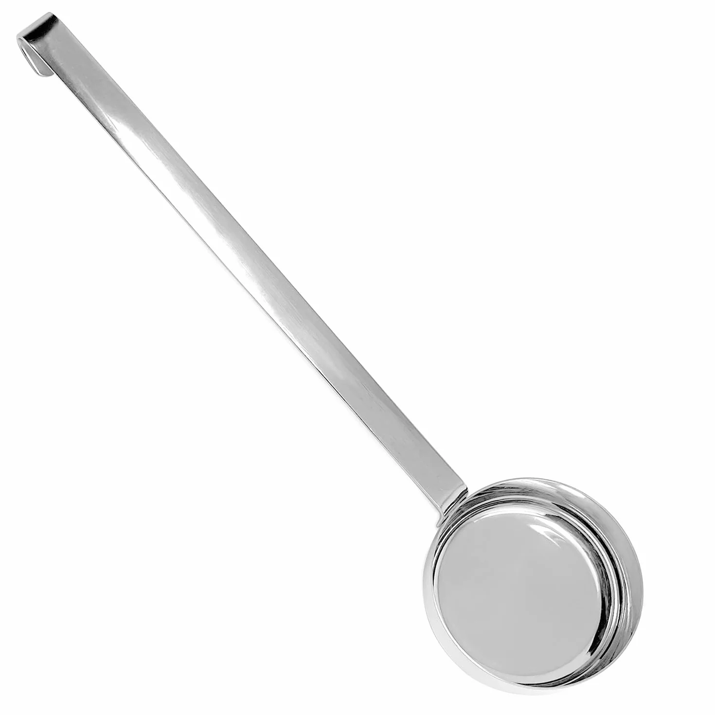 Norpro Cucharón de Sopa de Fondo Plano de Acero Inoxidable, Capacidad de 3 Onzas