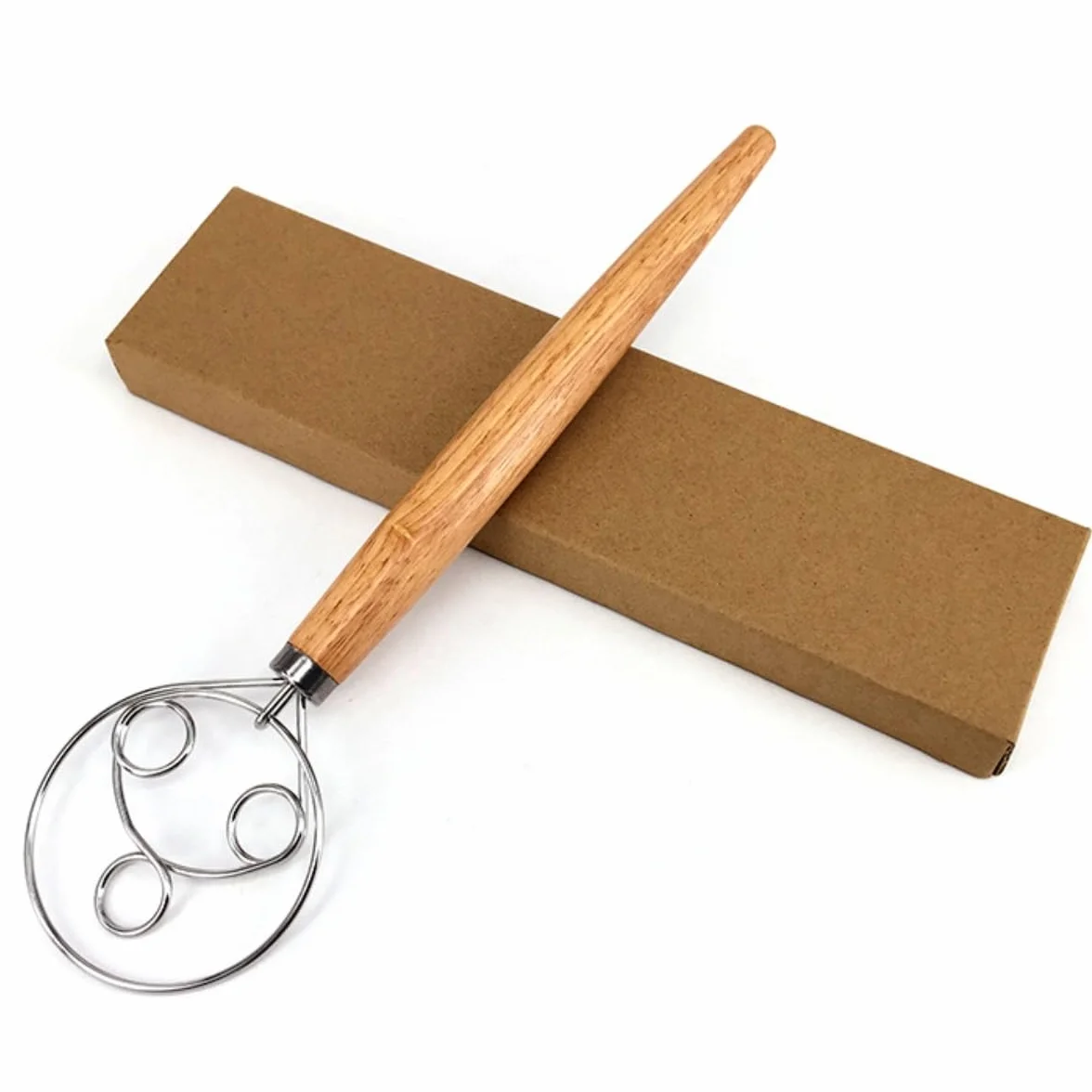 Batidor Varillas Cocina Mezclador Manual con Mango De Madera De Acero Inoxidable For Pan Y Masa, Herramientas For Mezclar Y Hornear En La Cocina Barillas Batir Batidor De Huevo