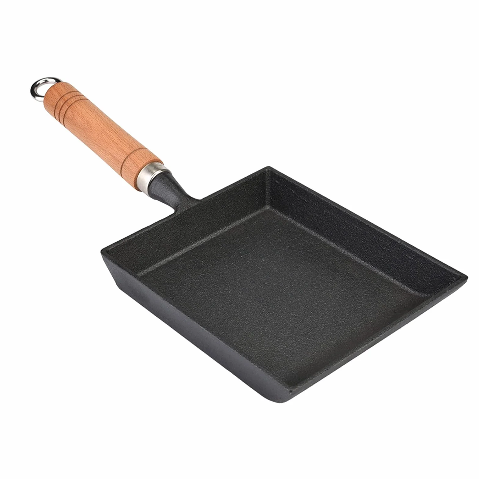 Ymiko Tamagoyaki Sartén para tortilla japonesa/sartén para huevos, mini sartén para tortilla de hierro Olla para tortilla Tamagoyaki Mango de madera