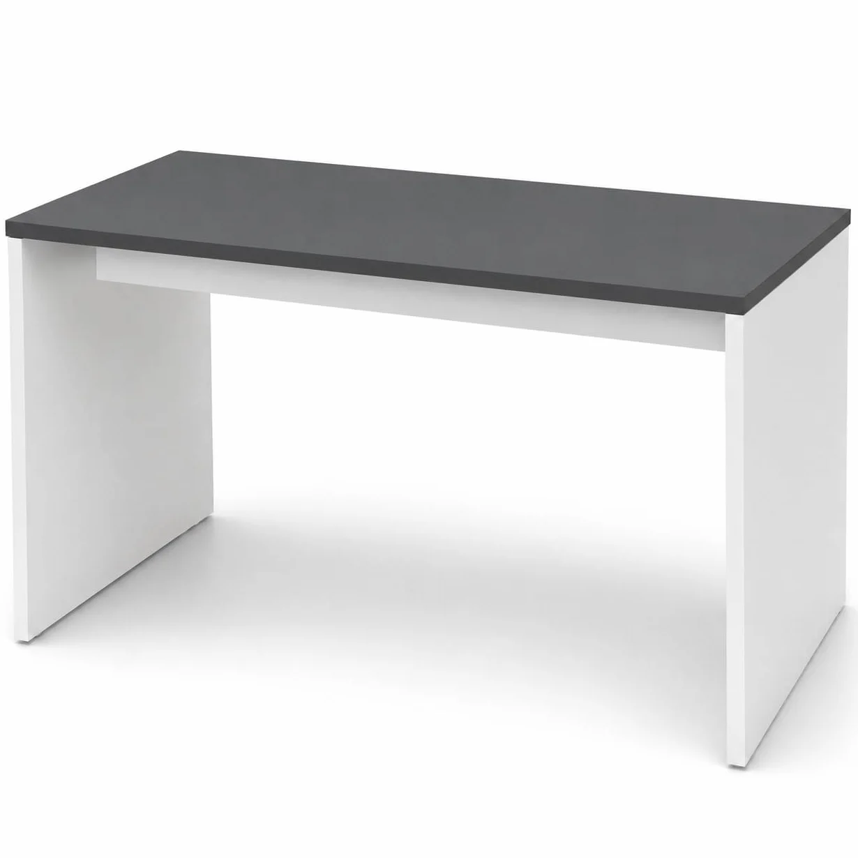 Genérico OFILIKE Escritorio Oficina y Teletrabajo, Mesa Ordenador de Melamina 25 mm, Escritorio Moderno para Estudio, Estructura Blanca (Gris Grafito, 120x60)