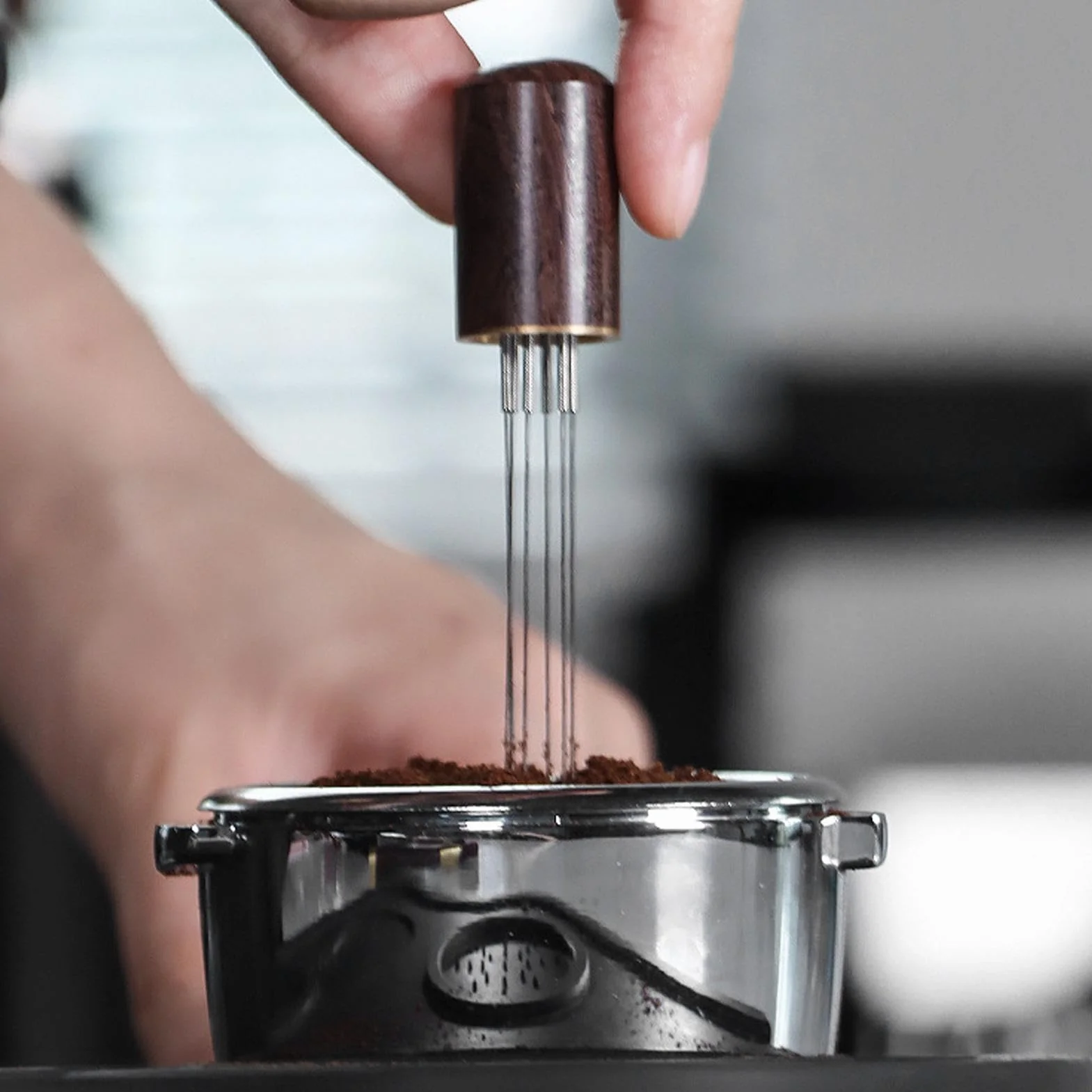 Juego De Apisonado De Café Herramienta Universal Ergonómica Antideslizante | Estación de Distribución y Prensado de Café para hogar estudio barra mostrador tienda oficina y cafetería