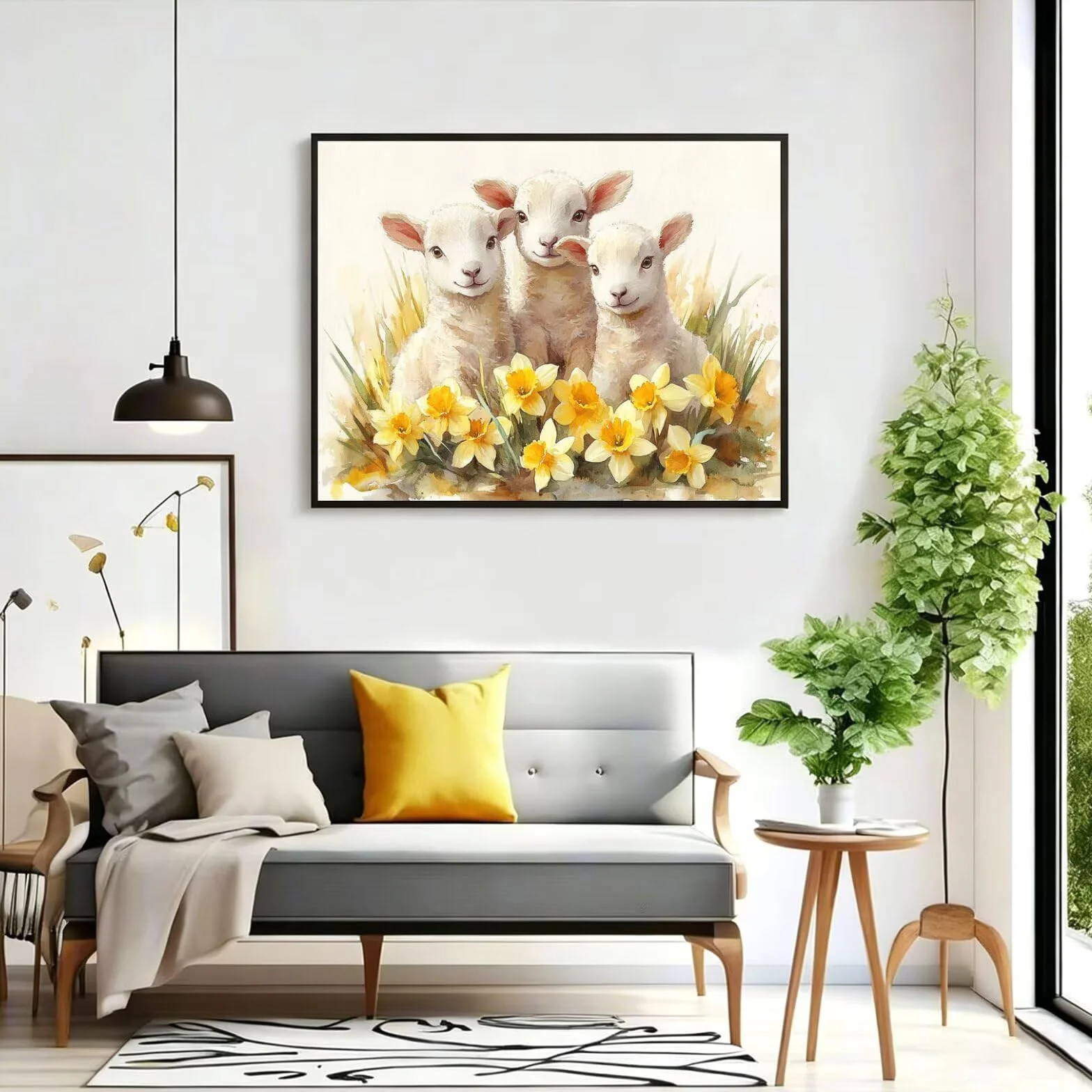 Pintar por Numeros oveja Pinturas Acrilicas animal Pintura por Numeros Adultos DIY Lienzos para Pintar, Pintura Acrilica Manualidades, Decoración para Hogar, Regalos Cumpleaños 70x90cm Sin Marco q-918