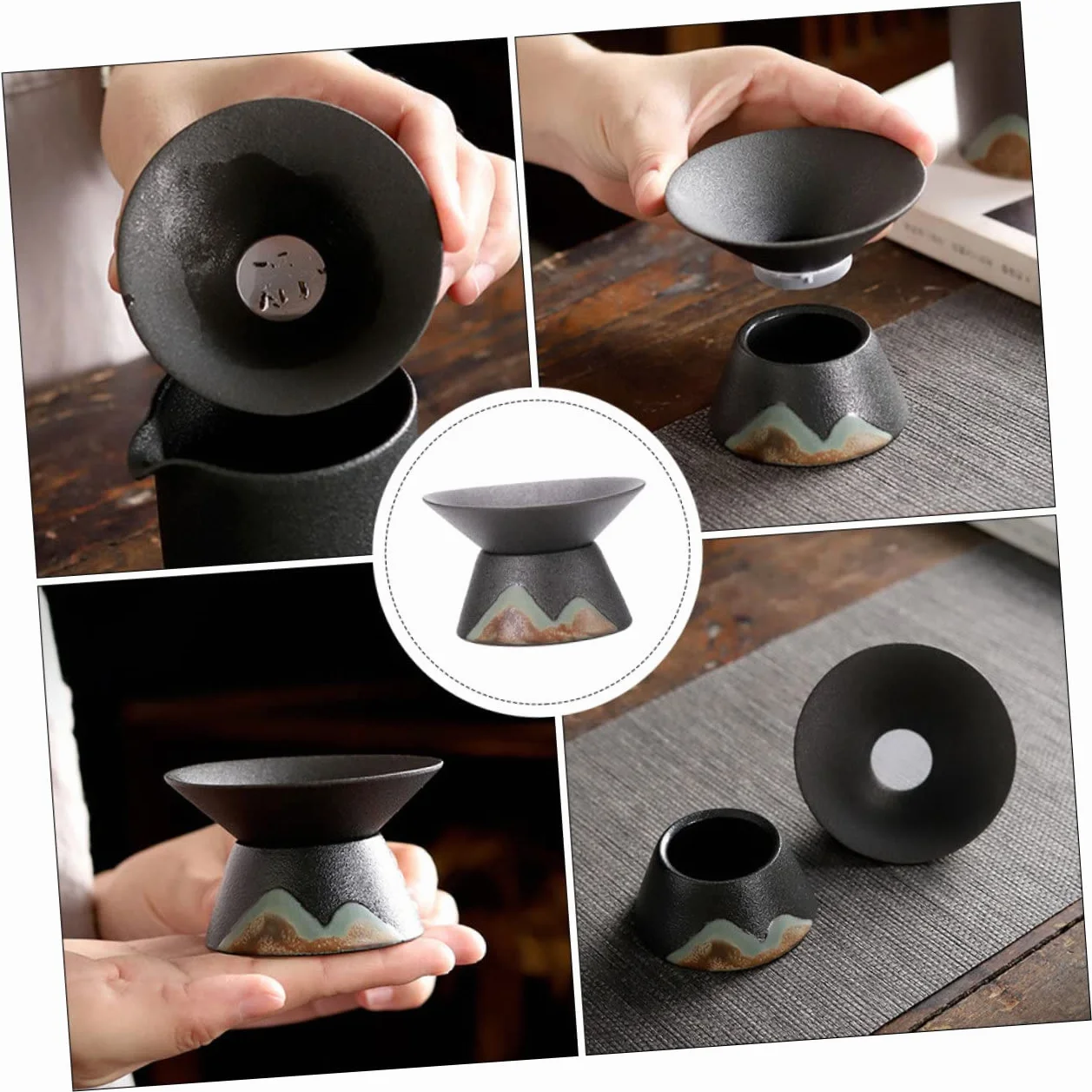 OUNONA 3piezas Colador De Té De Cerámica Filtro Delicado Para Infusiones Para Uso Doméstico y Reuniones Diseño Práctico y Compacto Alta Densidad Para Filtrado