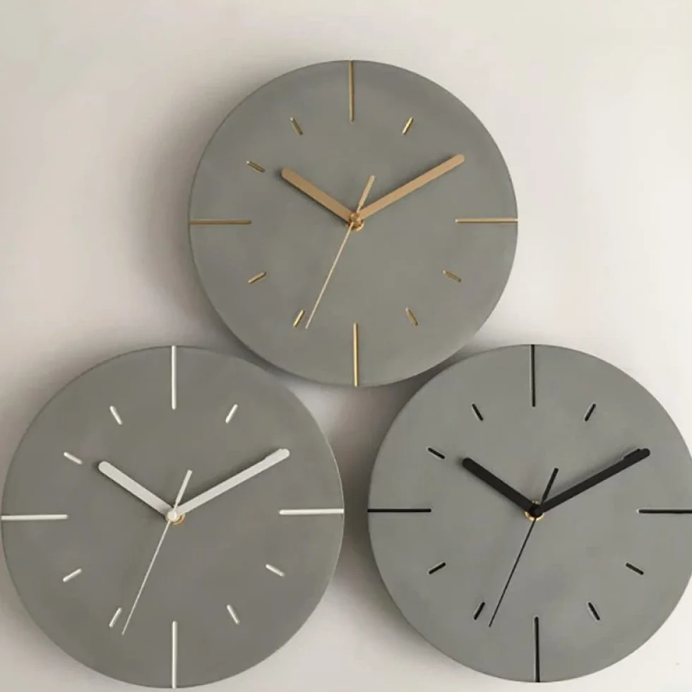AAPIE Relojes de Pared de Estilo Industrial, Reloj de Pared silencioso, Relojes de Pared Redondos Decorativos, Reloj de Pared con batería, Adorno Grande