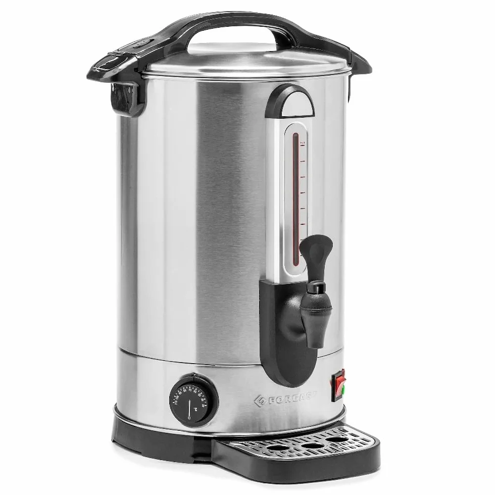 Dispensador de agua caliente | Acero inoxidable | Capacidad 15 litros | Dispensador de agua | Termotanque | Hervidor | con bandeja colectora | para hoteles, catering, restaurantes | 1600 W