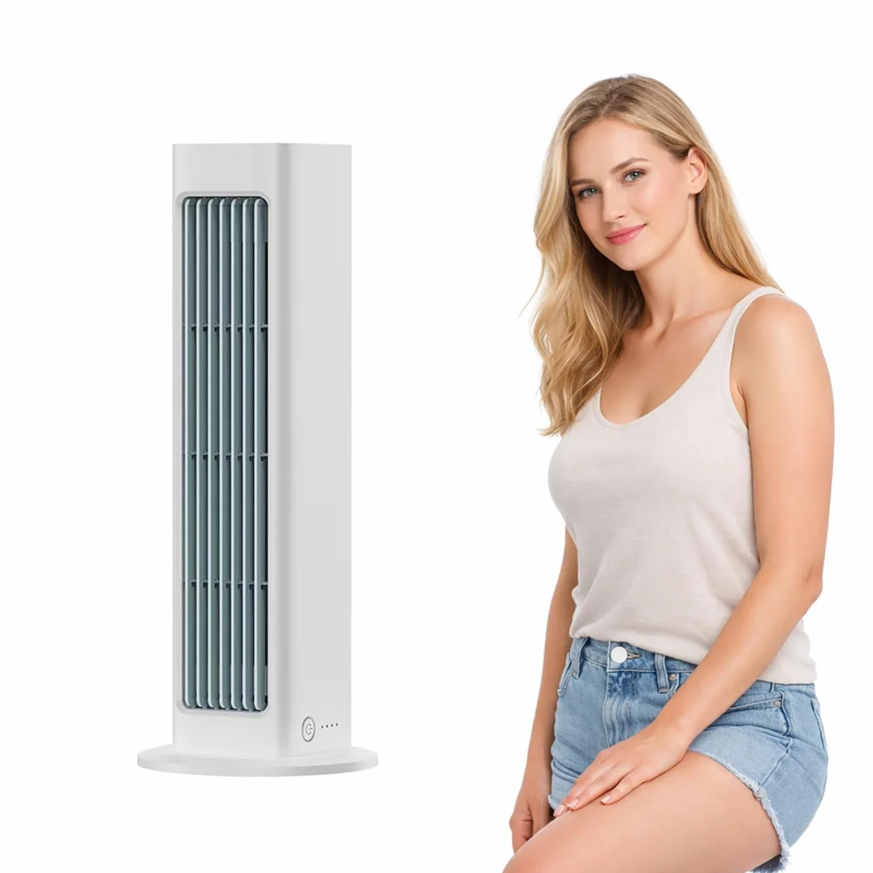 Ventilador sin aspas 2 en 1 vertical y horizontal, oscilación 60°, salida de aire ancha 230 mm, enfriamiento rápido y silencioso, montaje en pared sin perforación, para dormitorio, salón y oficina
