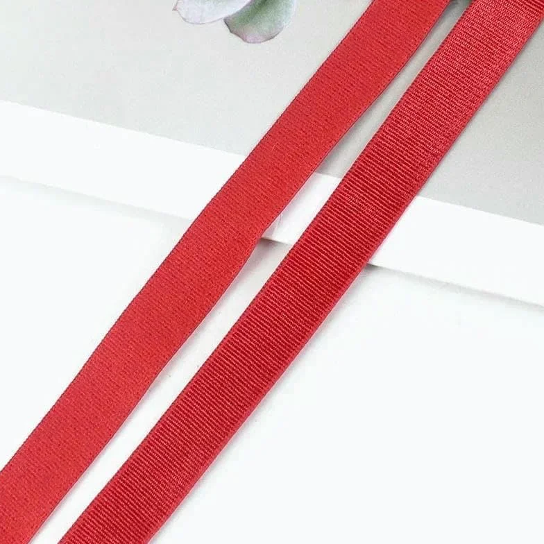 Bandas elásticas de nailon de 10/20 metros, 6 mm a 25 mm, para tirantes de sujetador, correas de goma, correas para el hombro, accesorios de costura para decoración de prendas de bricolaje, rojo, 20