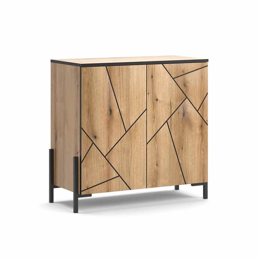 Vicco Aparador Hatto, Roble, 84 x 80.1 cm | apto para colocar y guardar en el dormitorio