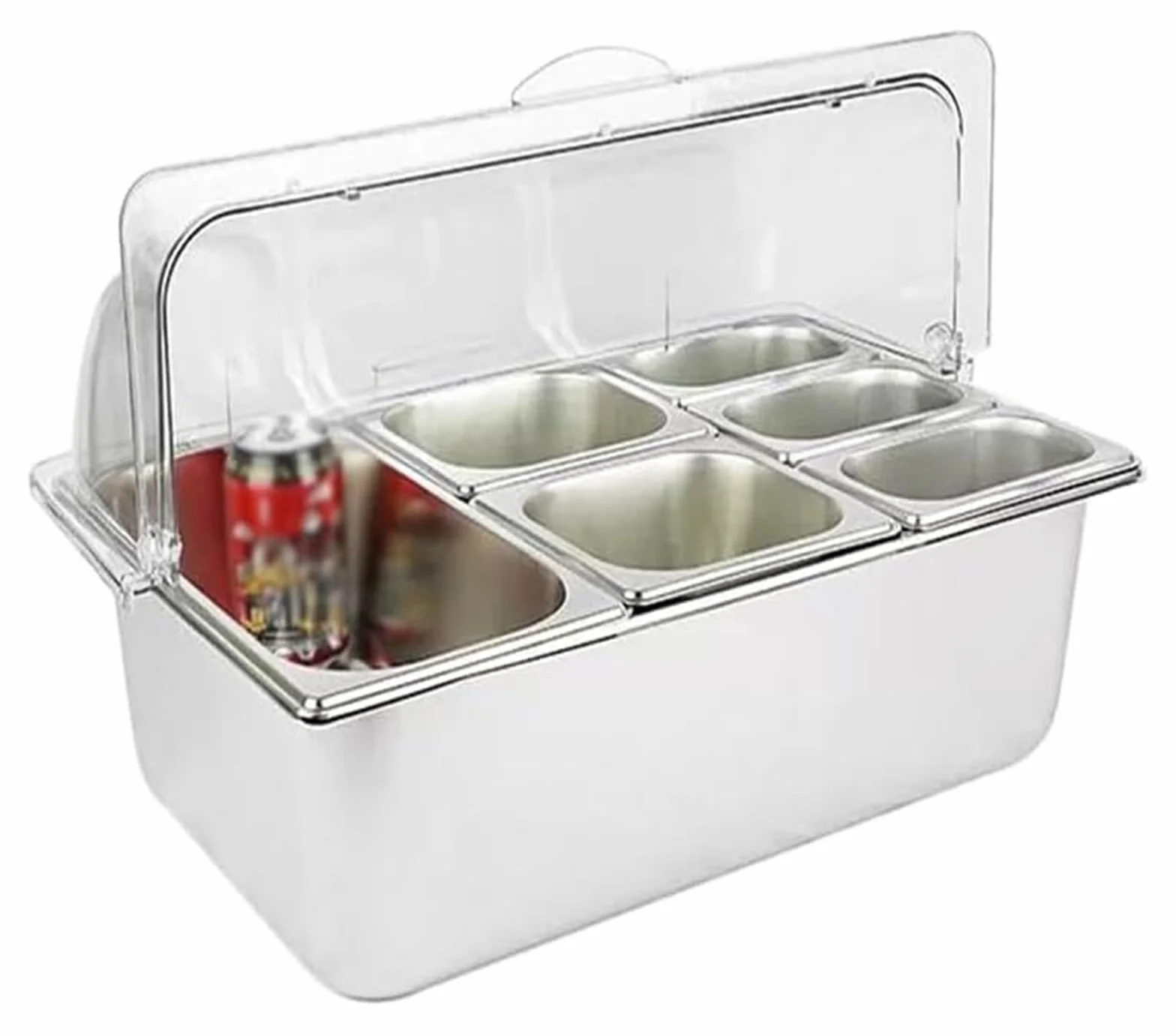 Estante de especias, dispensador de condimentos comercial con tapa transparente para restaurante, cocina, fiesta
