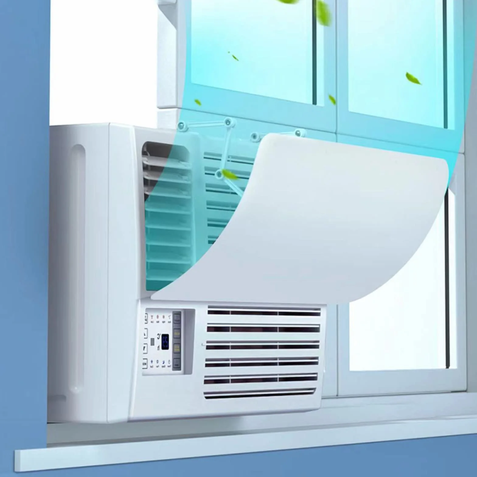 Deflector de ventilación para Aire Acondicionado, Deflector para Unidades de Ventana, anticondensación, Evita el soplado Directo, Corte Libre, Disponible en Invierno y Verano.