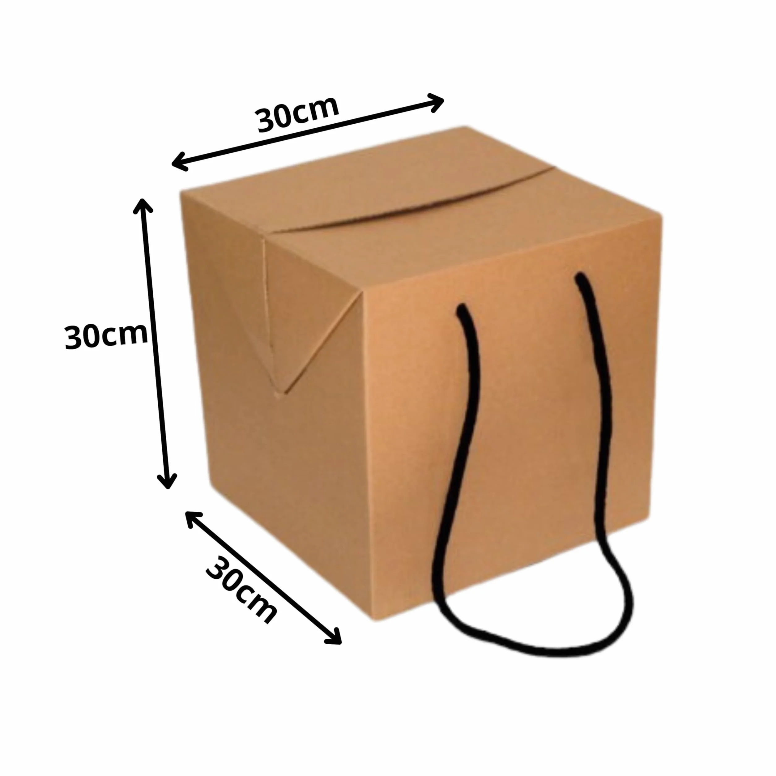 Cajas Regalo Cubo 300x300x300mm (Pack 25) - Caja para regalos, cesta, envios, tienda - Marrón