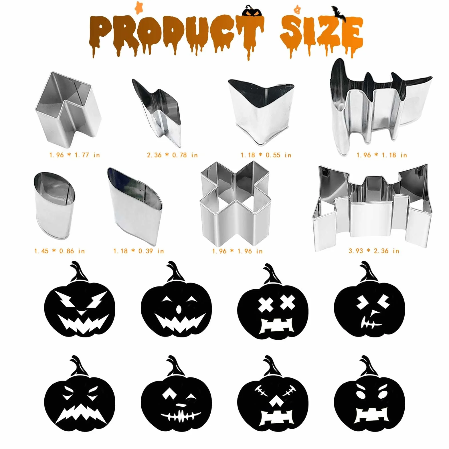 Kit de Tallado de Calabaza Halloween 13 Piezas Acero Inoxidable