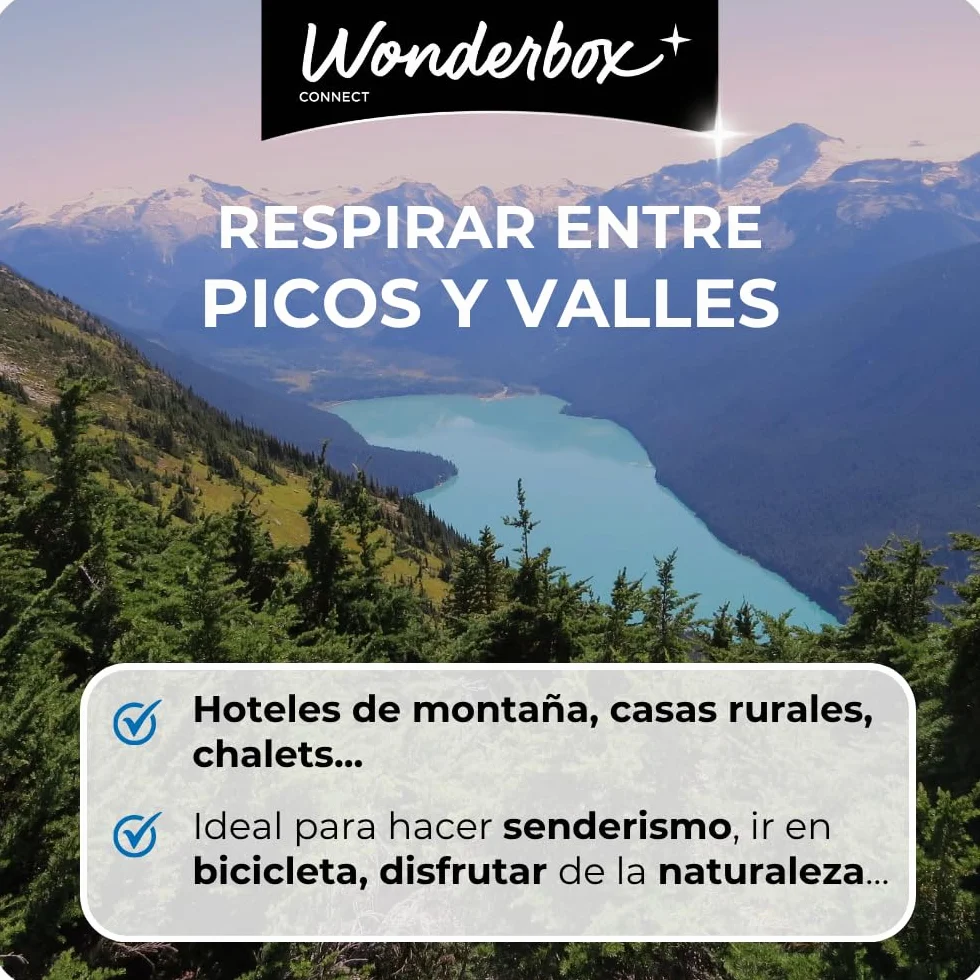 WONDERBOX – Cofre Regalo Escapada a la montaña - De 1 a 2 Noches para 2 Personas - Escapada para Parejas - Regalar experiencias - Hoteles para desconectar y conectar con la Naturaleza