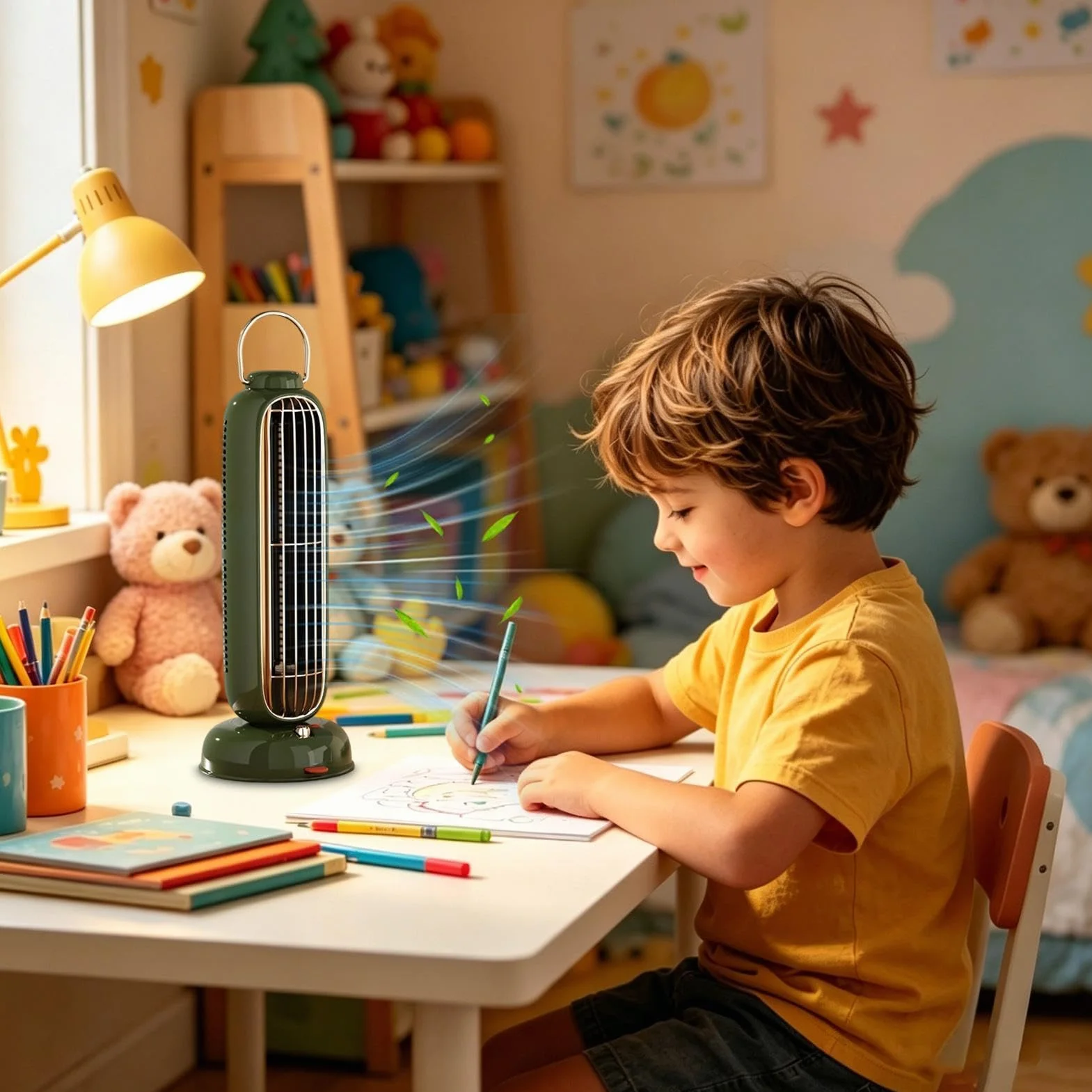 Ventilador De Suelo Diseño Sin Aspas De 3 Velocidades Y Funcionamiento | Ventilador De Pie Con Oscilación Para En Dormitorio, Oficina, Salón, Hogar, Interior, Escritorio Y Dormir