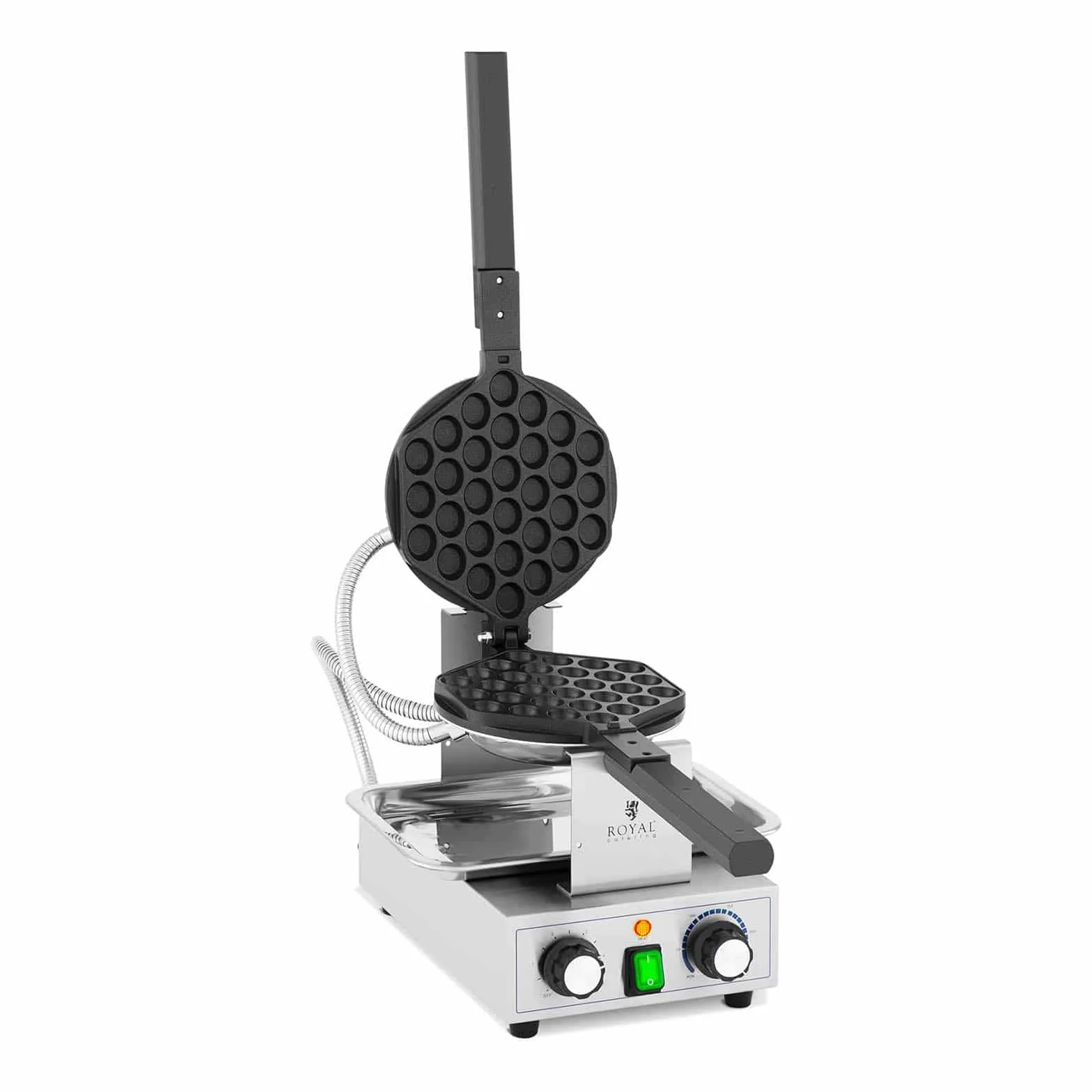 Royal Catering Gofrera Tipo Bubble Máquina de Waffles RCPMW-1400K (Potencia: 1.400 W, Temperatura: 50-250 °C, Temporizador: 0-5 min)