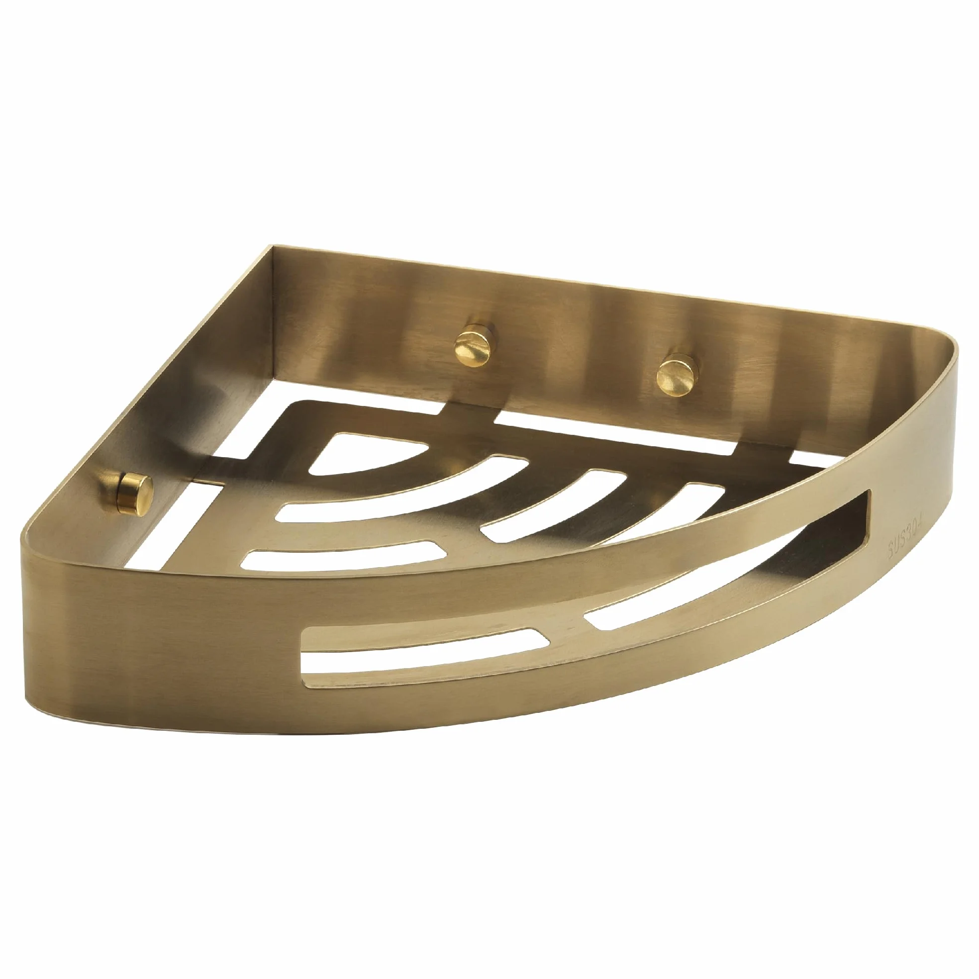 Gedy NERVA Cesta ducha, estante ducha, esquinero, Acero inox AISI 304, Oro mate, 21 x 21 x 4,5
