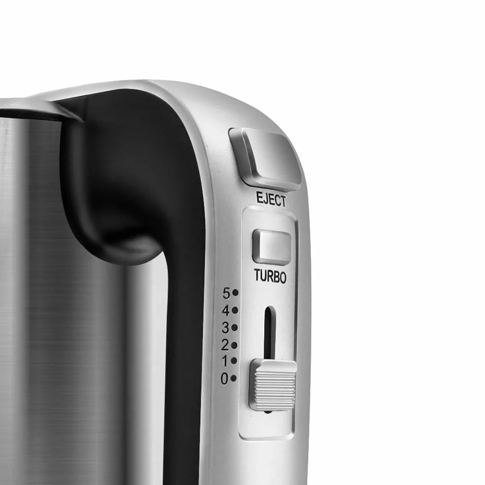 Batidora de Mano de Acero Inoxidable de 800 W, Batidora Eléctrica de 5 Velocidades Más Función Turbo, Batidora Batidora de Mano con 2 Ganchos Para Masa y 2 Batidores, Dos Varillas de 12 Alambres