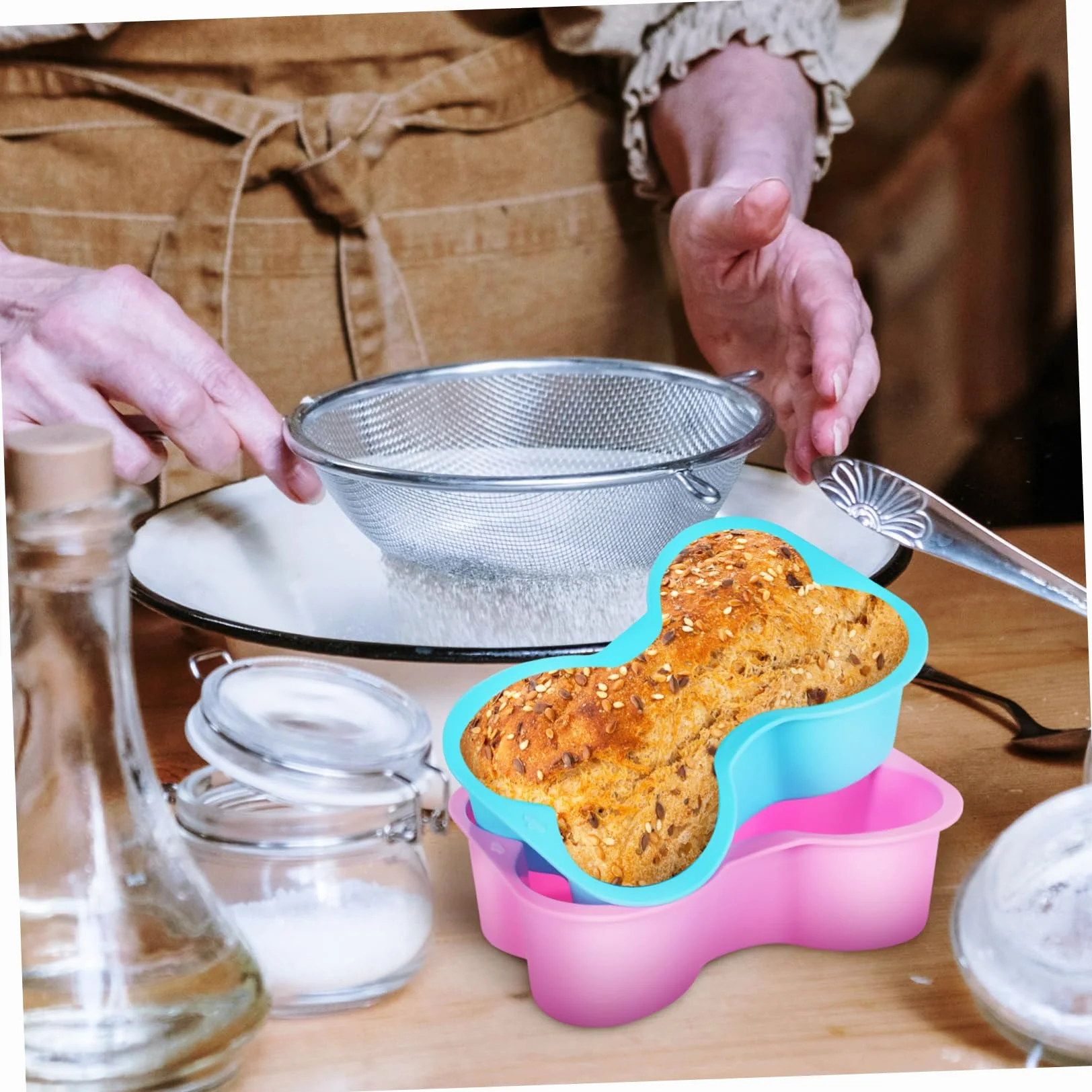 MAGICLULU 10 Moldes Para Tartas Moldes De Hueso De Silicona Lata Para Hornear Pasteles Moldes De Silicona Para Hornear Moldes Para Tartas De Hueso De Perro Moldes Para Golosinas Para