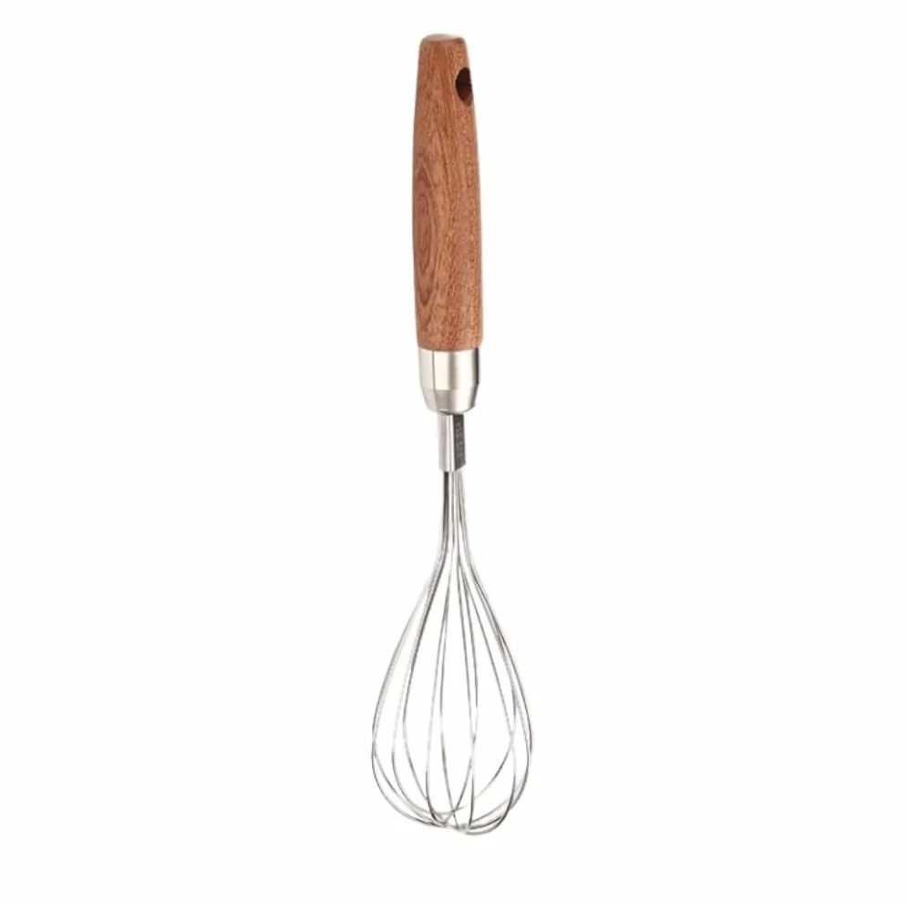 Batidor Varillas Cocina Batidor Manual For El Hogar Con Mango De Madera De Acero Inoxidable, Batidor De Huevos, Harina, Crema, Herramientas For Hornear Barillas Batir Batidor De Huevo(27.5x6cm)