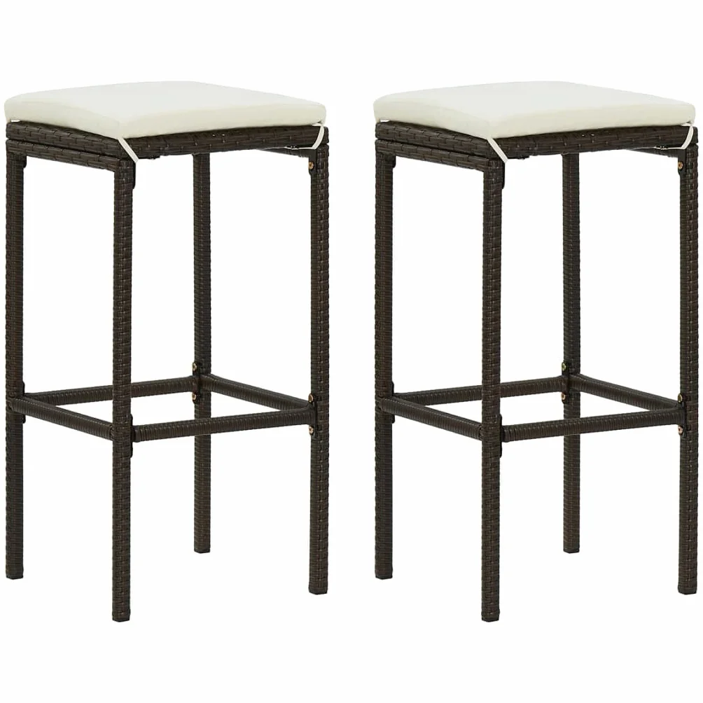 vidaXL Juego de Muebles de Bar para Jardín 3 Piezas con Cojines Marrón