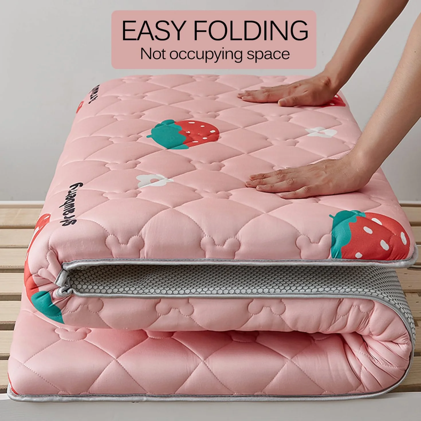 F,60x160cm, Colchón De Futón Almohadilla Tradicional Japonesa De Piso Cómodo Y Suave Grosor 3Cm Almohadilla Plegable para Dormir Piso Cama De Huéspedes para Dormitorio